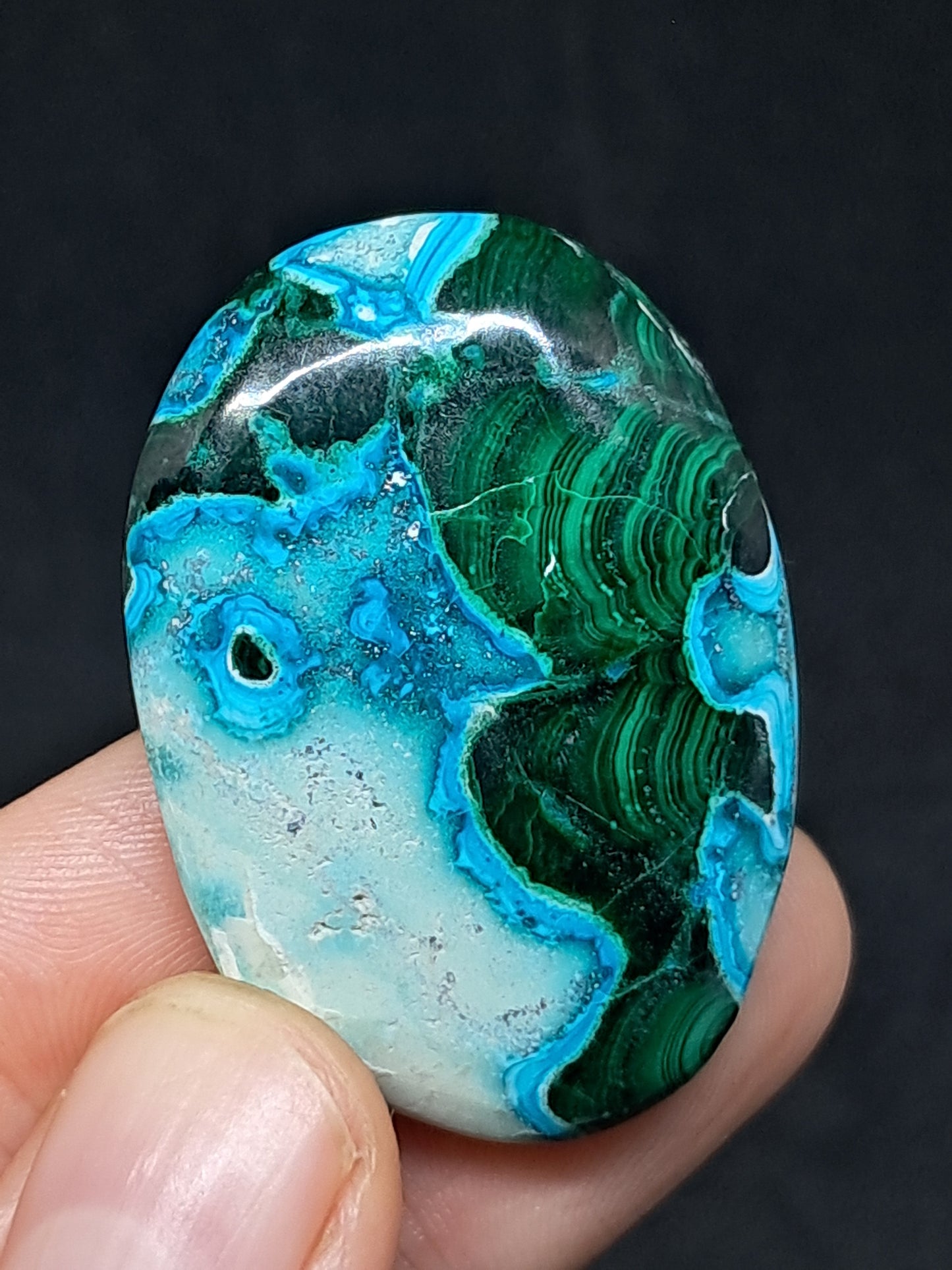 Chrysocolla Malachite Palmstone | Polished Natural Stone | Good Quality