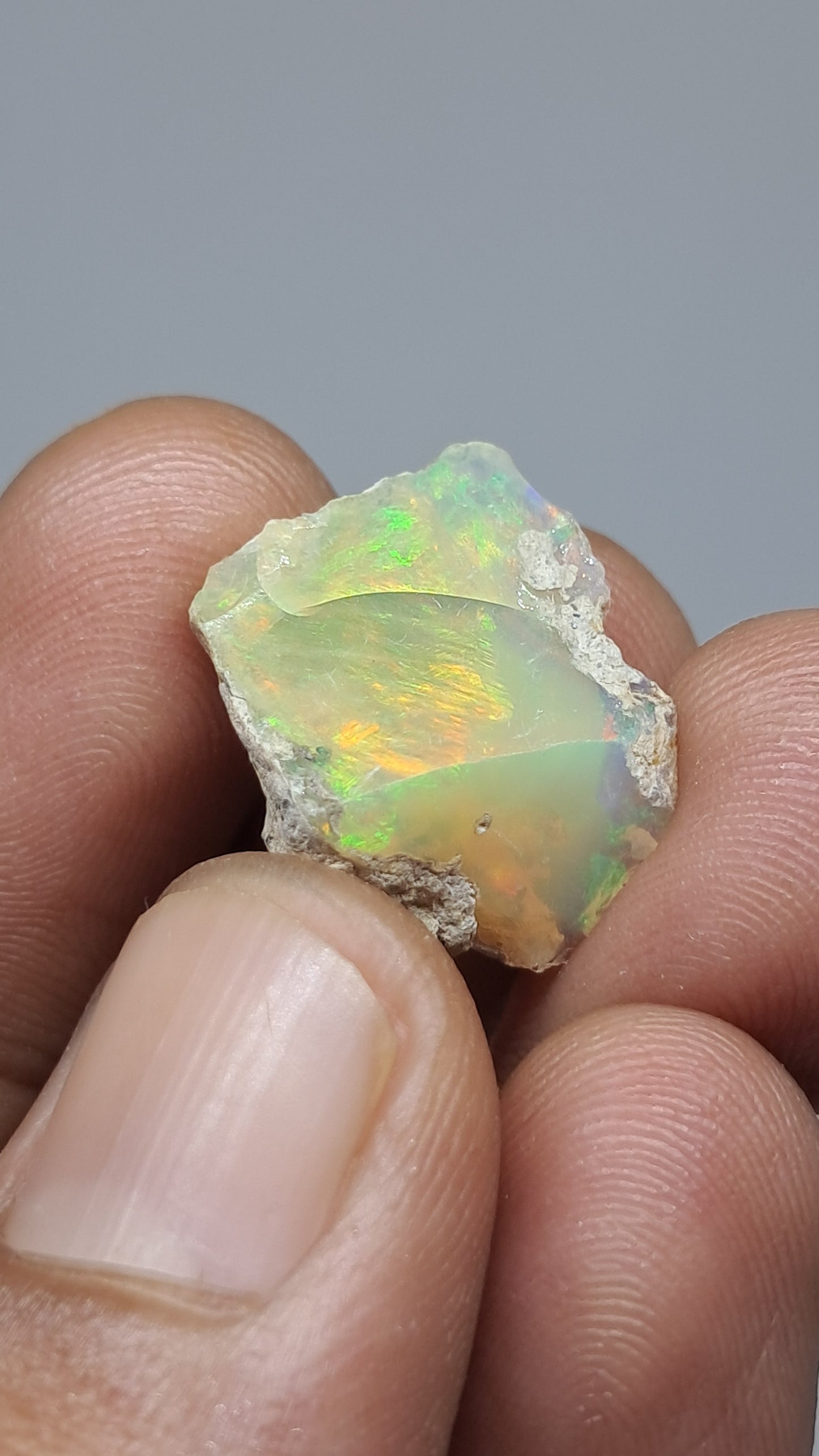 Natural Ethiopian Opal Rough | White Hydrophane Opal with Bright Play of Color #OP23