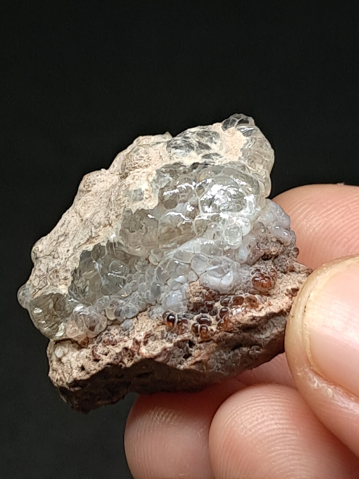 Hyalite Opal on Matrix (Mexico) Rough Crystal Stone | UV-Reactive Mineral Specimen #OH16