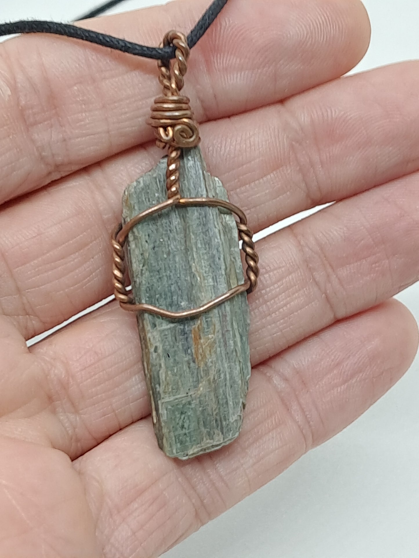 Green Kyanite Pendant | Handcrafted Jewelry | Natural Crystal #JL47