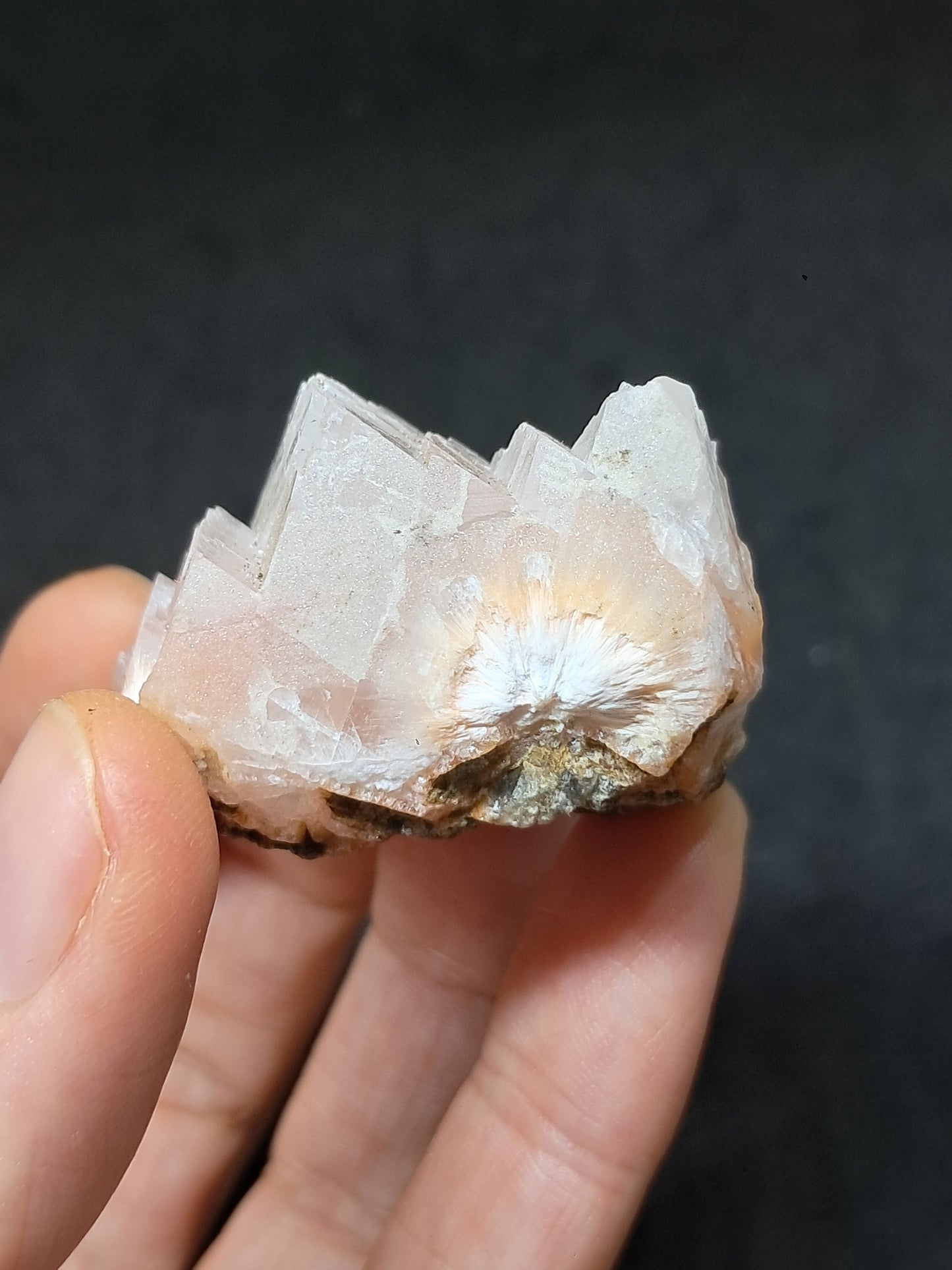 Calcita Rojiza/Rosa con Mesolita *Hallazgo Raro* (Pithampur) Cristal Natural | Piedra Bruta | Muestra Mineral #CA38