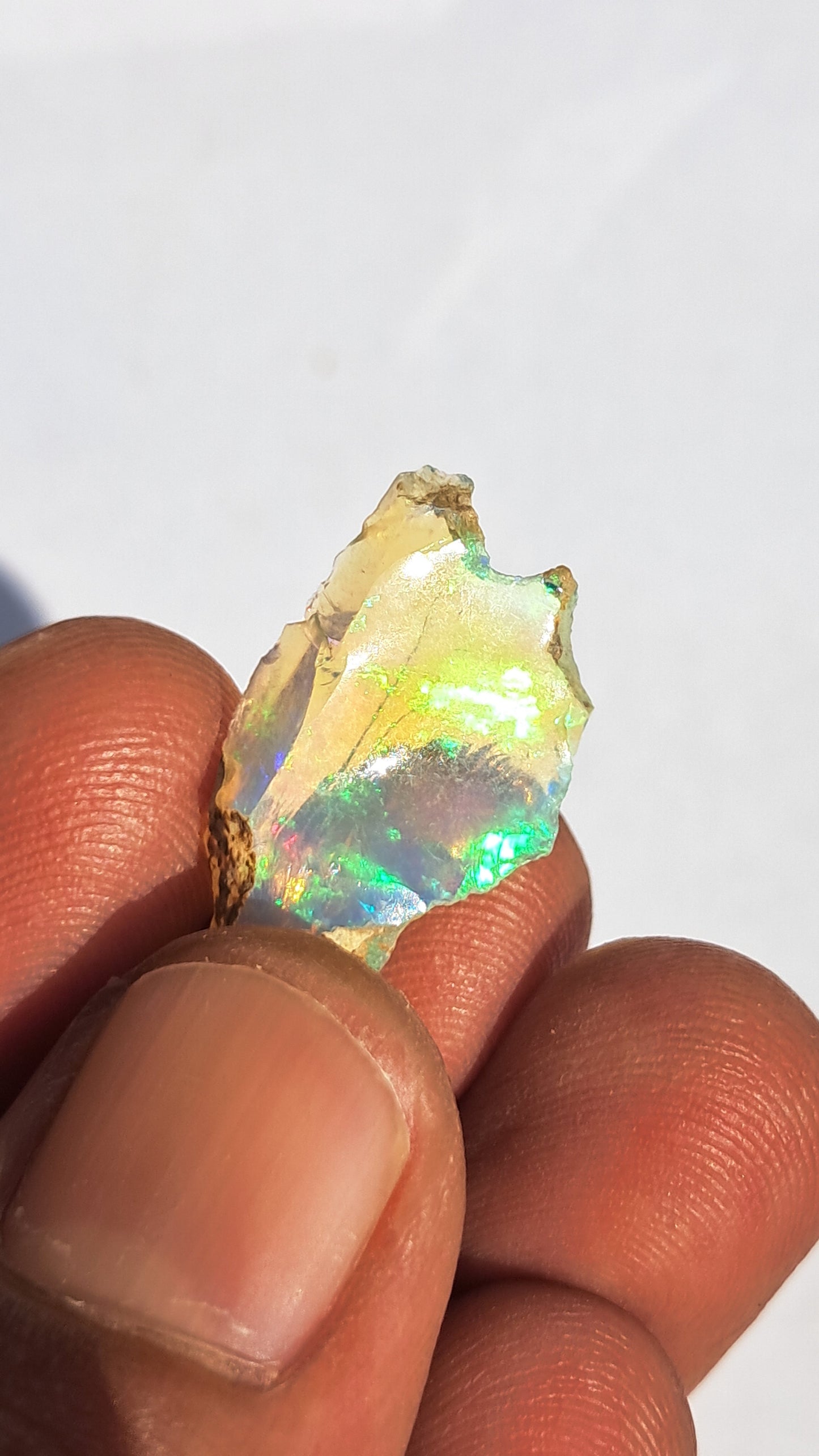 Natural Ethiopian Opal Rough | White Hydrophane Opal with Bright Play of Color #OP10