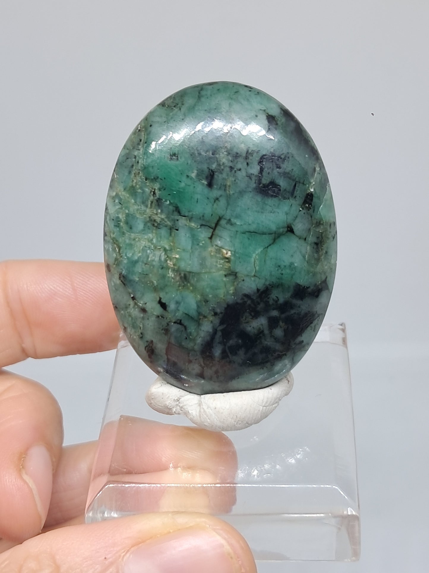 Piedra de palma esmeralda | Piedra pulida | Cristal natural n.° EM2