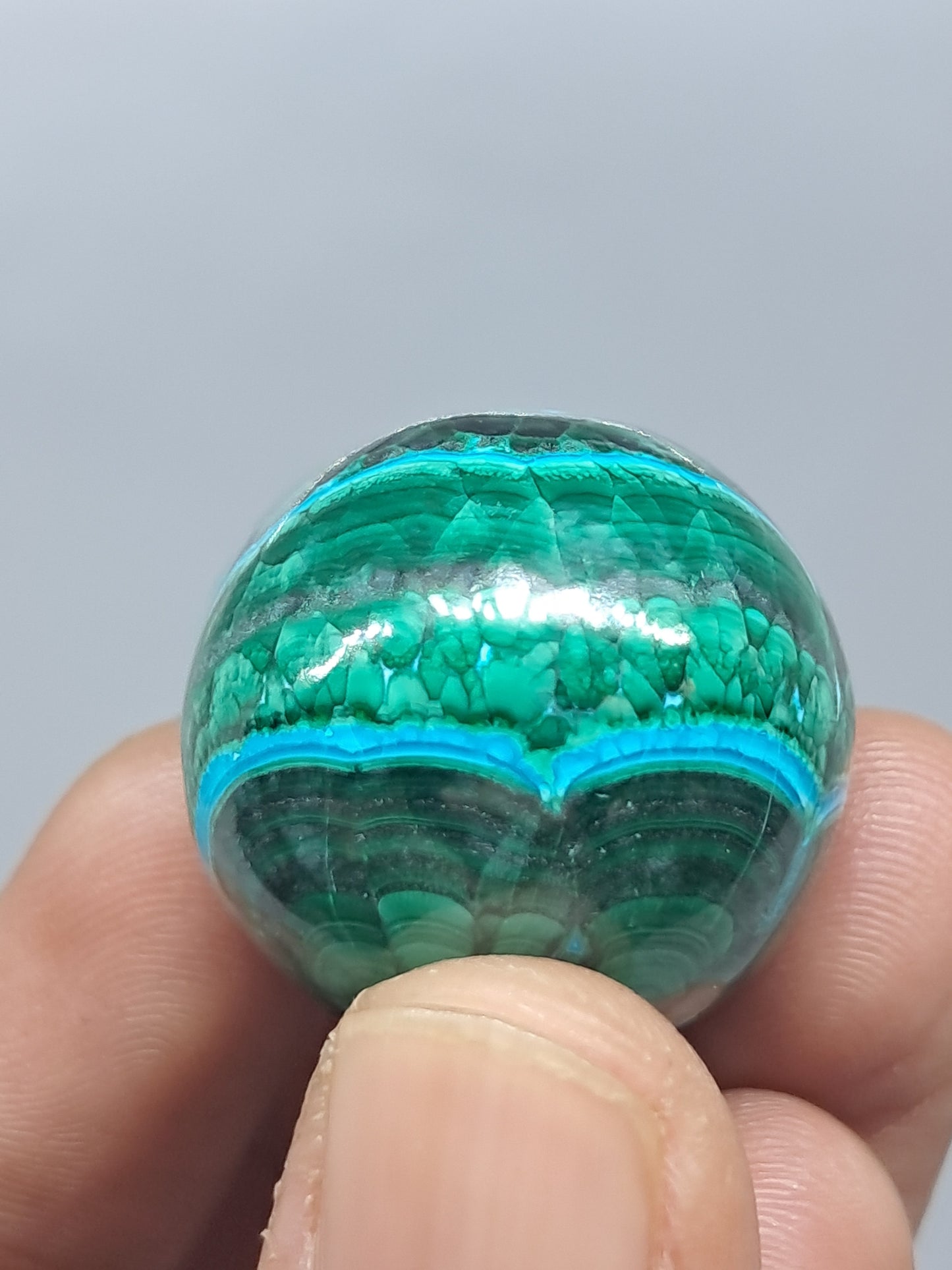 Esfera de crisocola y malaquita | Piedra natural pulida | Buena calidad #CM21
