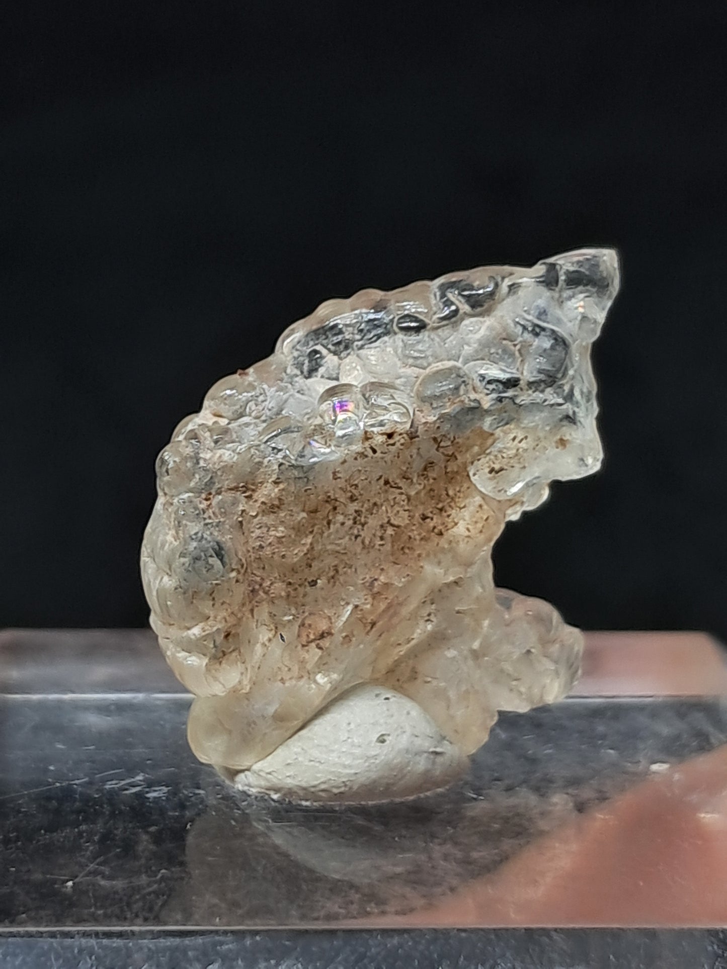 Ópalo hialita (México) Piedra de cristal en bruto | Ejemplar mineral n.° OH8