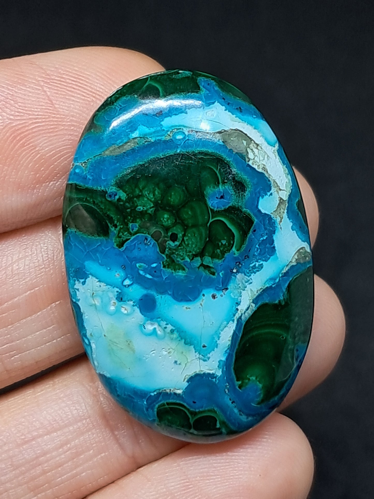 Chrysocolla Malachite Palmstone | Polished Natural Stone | Good Quality