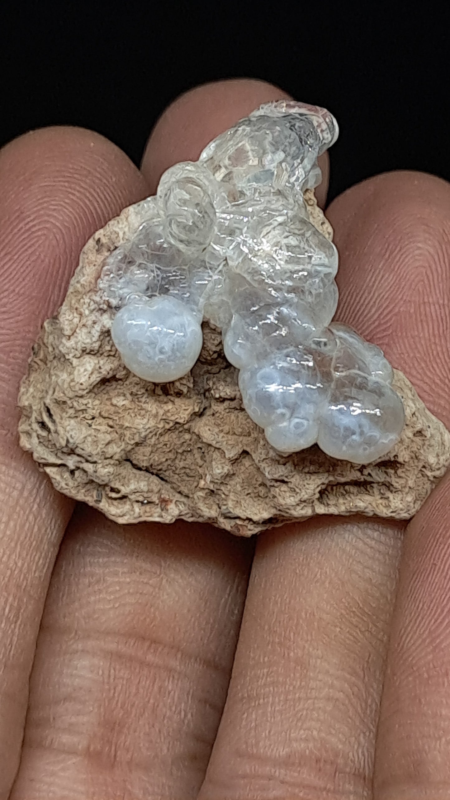 Hyalite Opal on Matrix (Mexico) Rough Crystal Stone | UV-Reactive Mineral Specimen #OH2