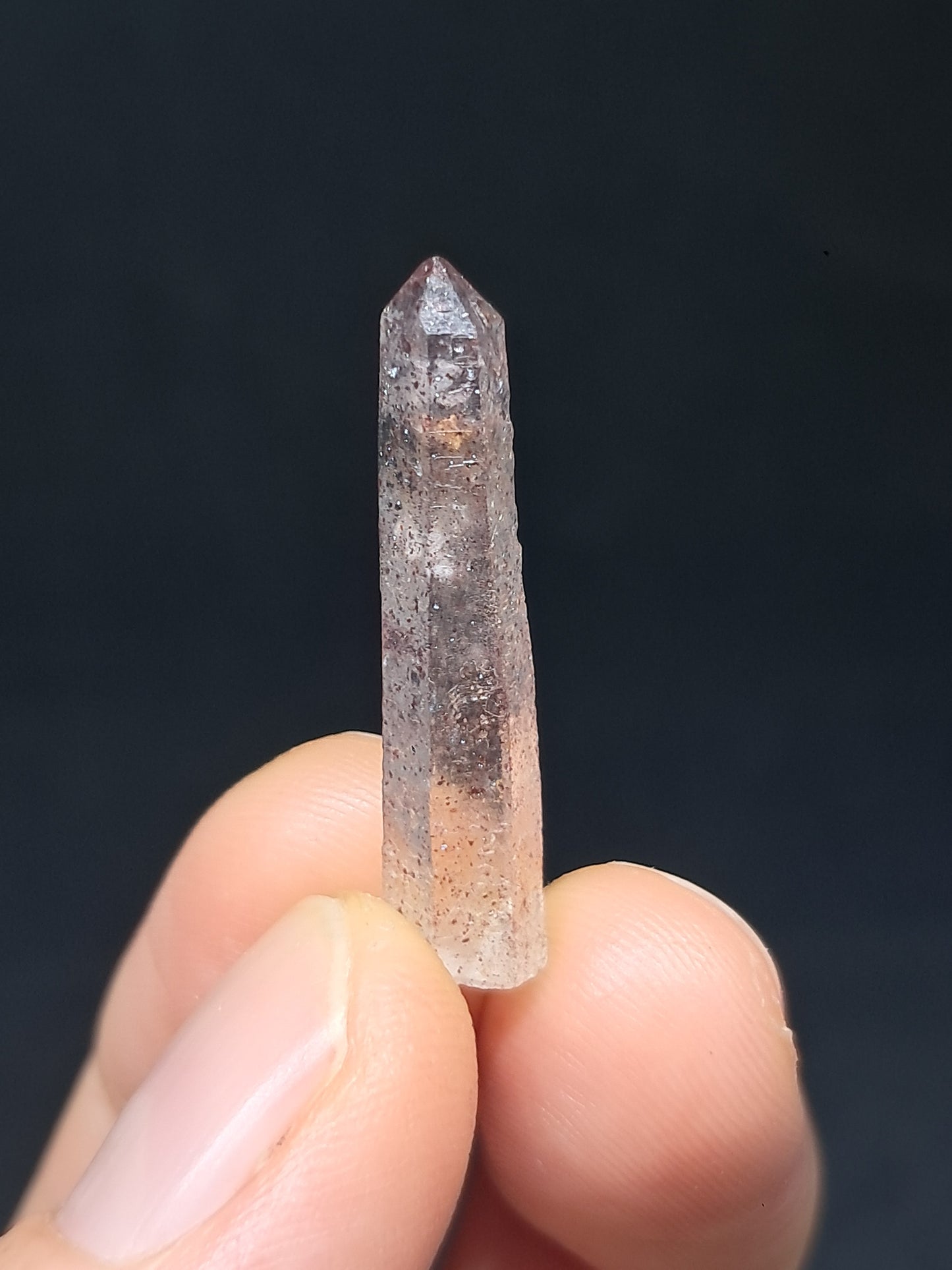 Quartz w/ Hematite Inclusions (Karur) Natural Crystal Point | Mineral Specimen #HPQ68