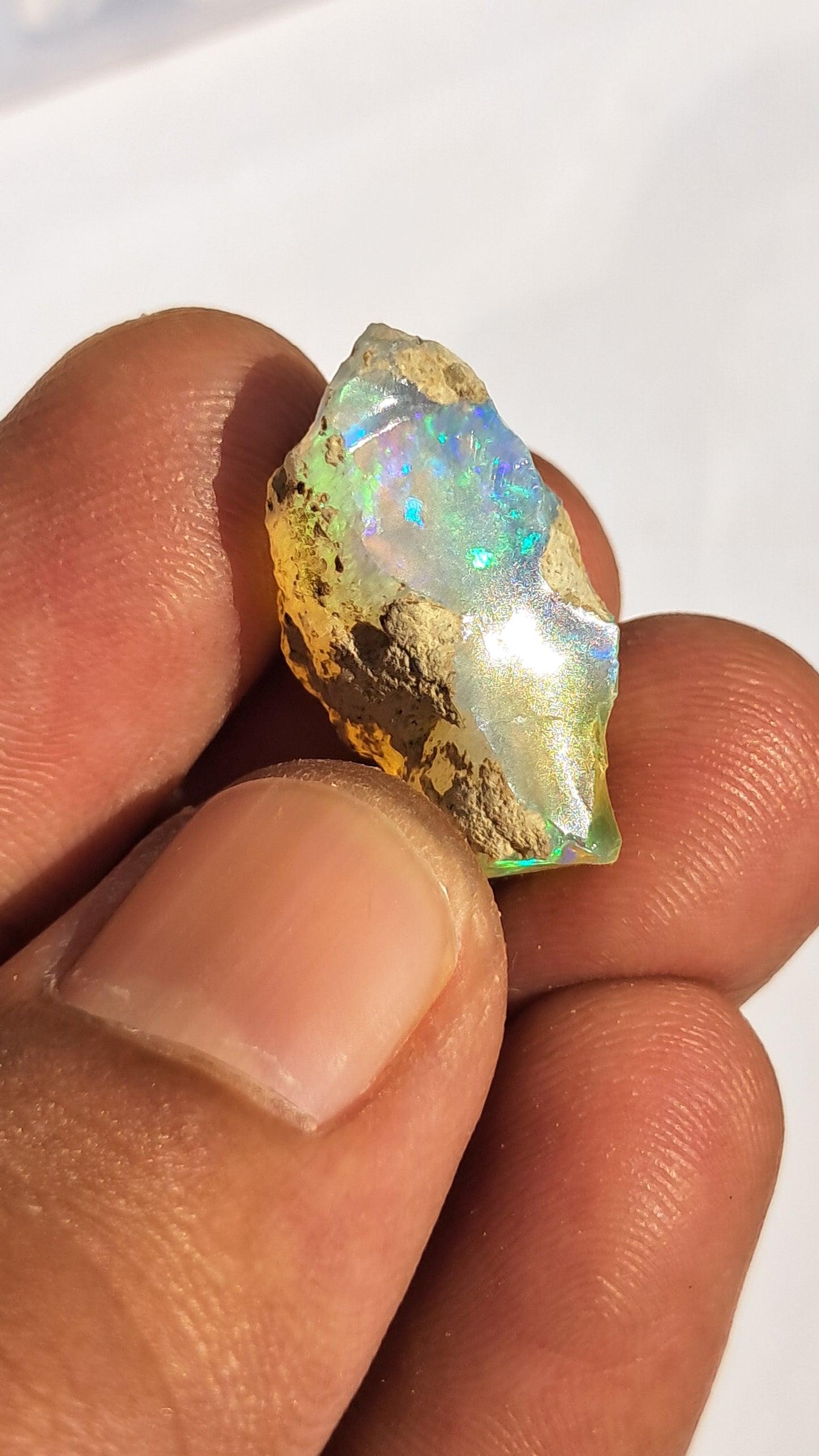 Natural Ethiopian Opal Rough | White Hydrophane Opal with Bright Play of Color #OP16
