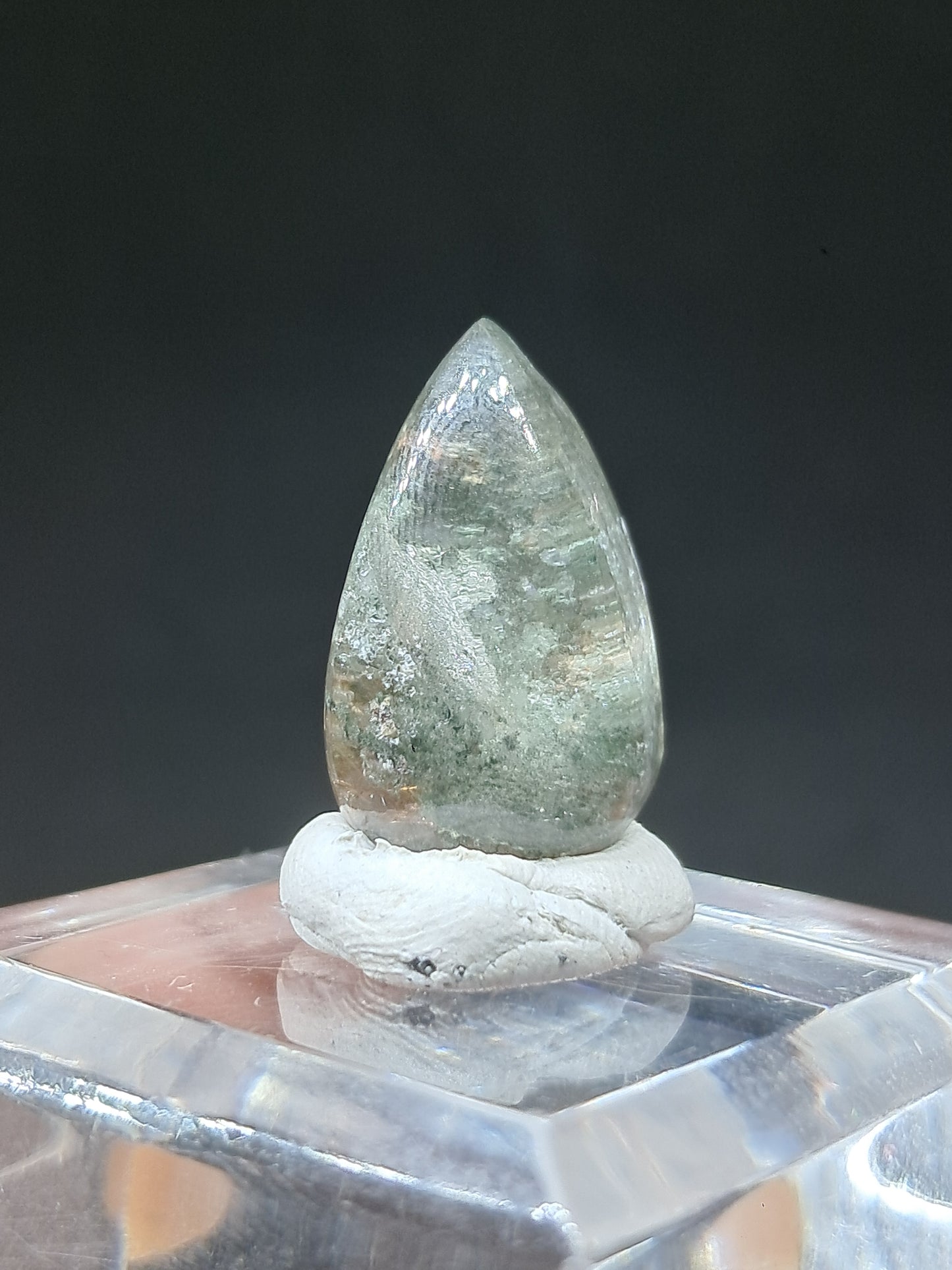 Chlorite Quartz w/ Golden Rutile (Kullu) Half Rough Half Polished | Natural Stone | Cabochon #CH52