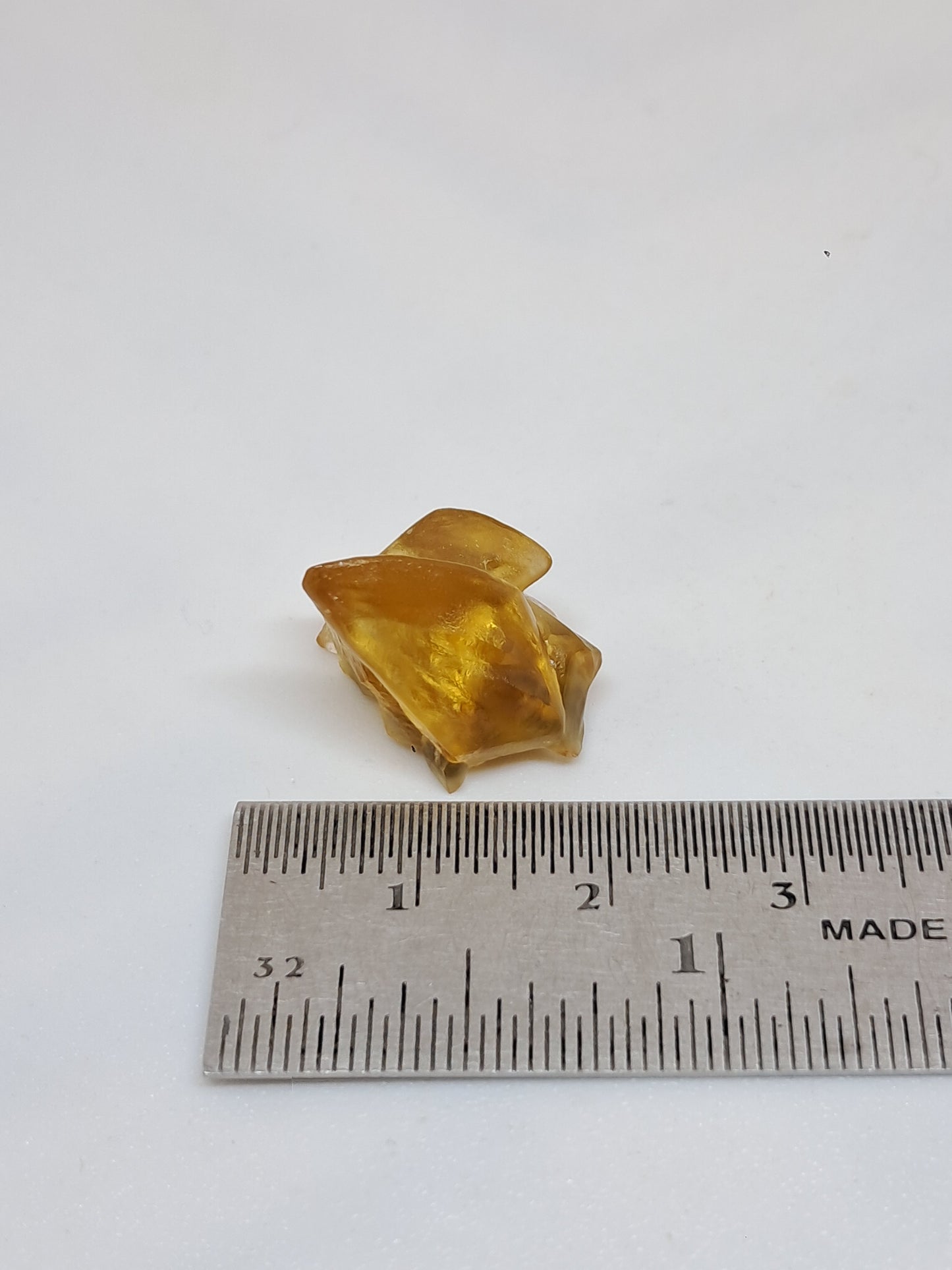 'Dog Tooth' Honey Calcite (Ahmednagar) UV Reactive Natural Crystal | Mineral Specimen #CA24