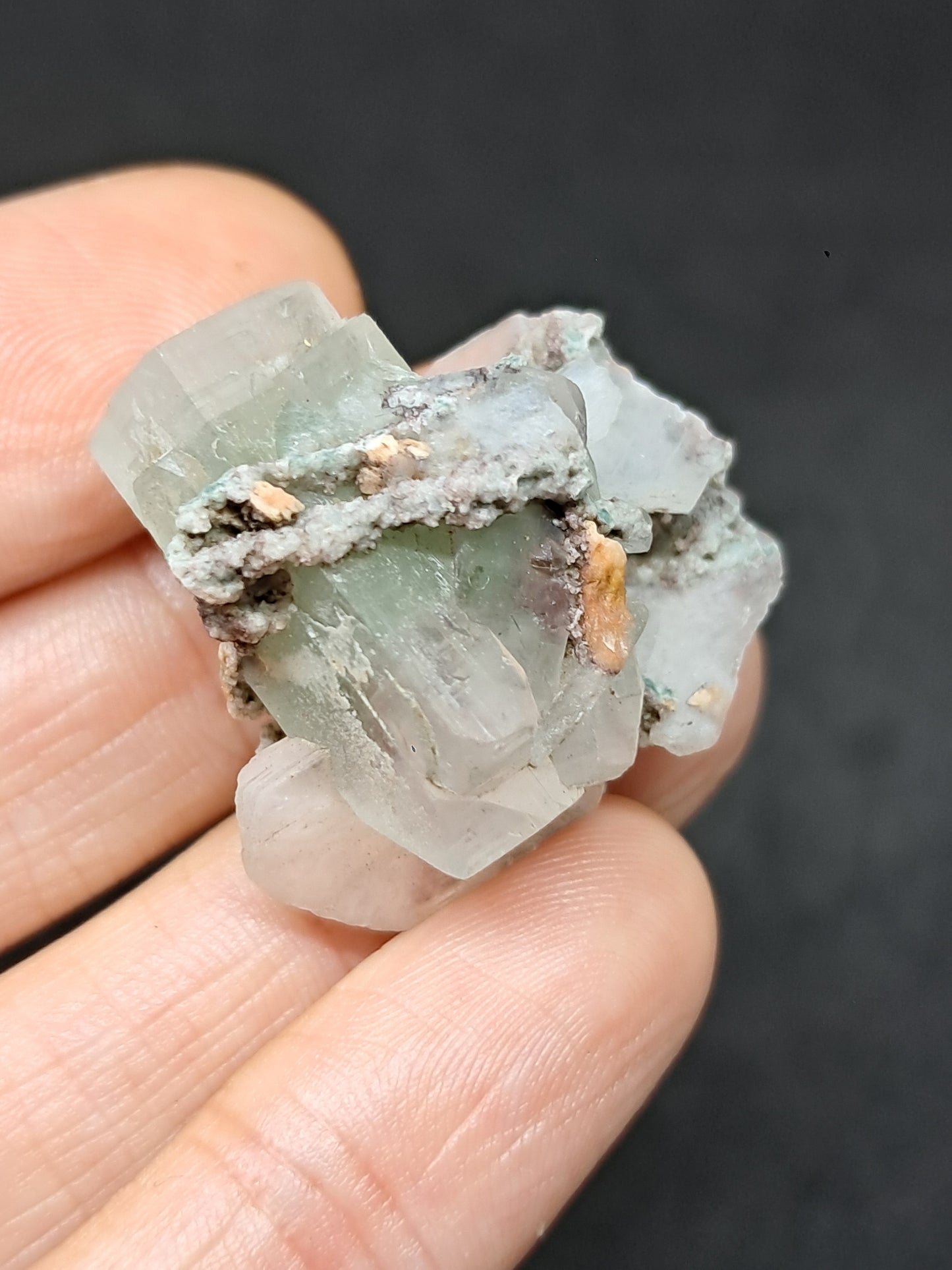 Green Apophyllite w/ Stilbite (Fluorapophyllite) (Ajanta) Natural Crystal | Mineral Specimen #GA44