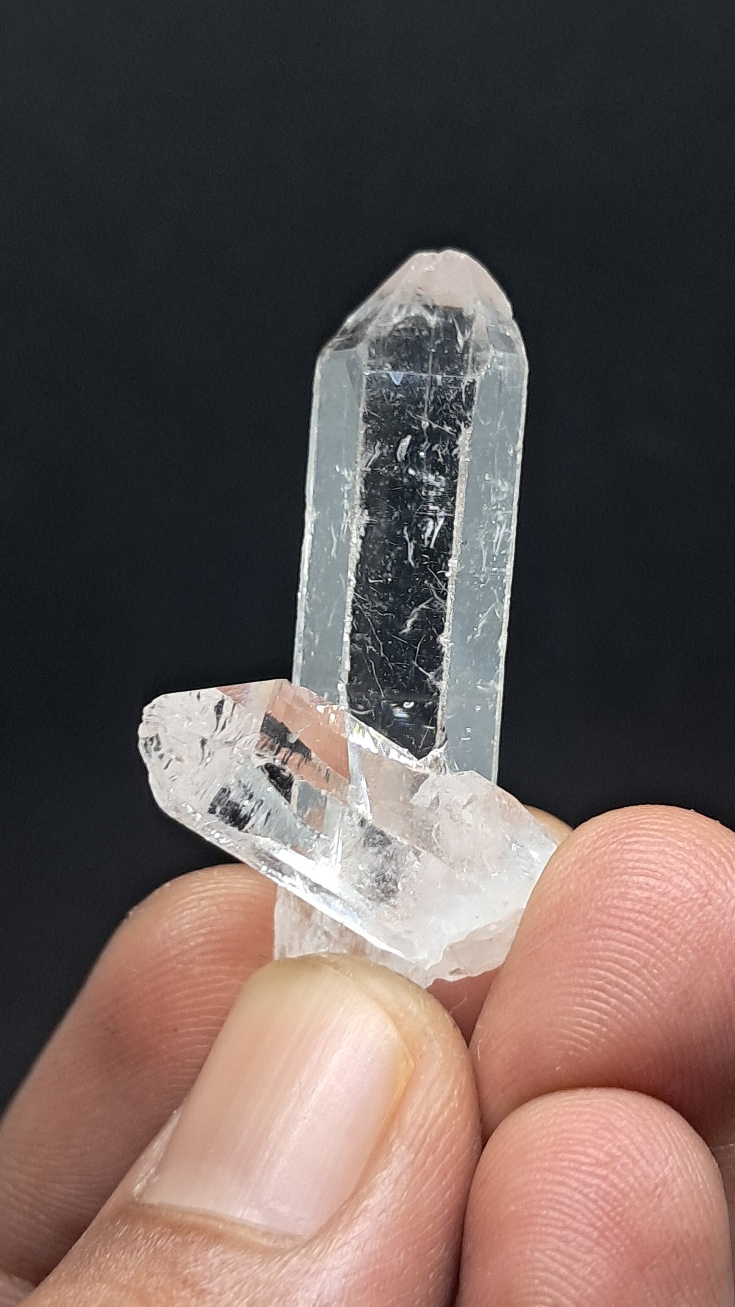 Cuarzo del Himalaya gemelo penetrante | Cristal natural | Ejemplar mineral n.° CH77