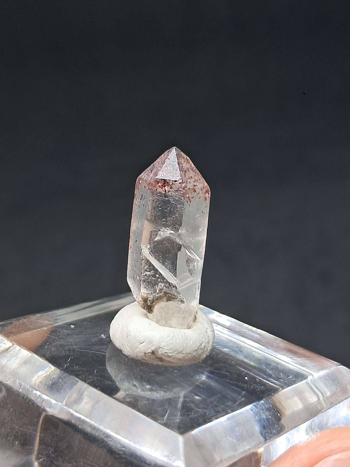 Quartz w/ Hematite Inclusions (Karur) Natural Crystal Point | Mineral Specimen #HPQ69