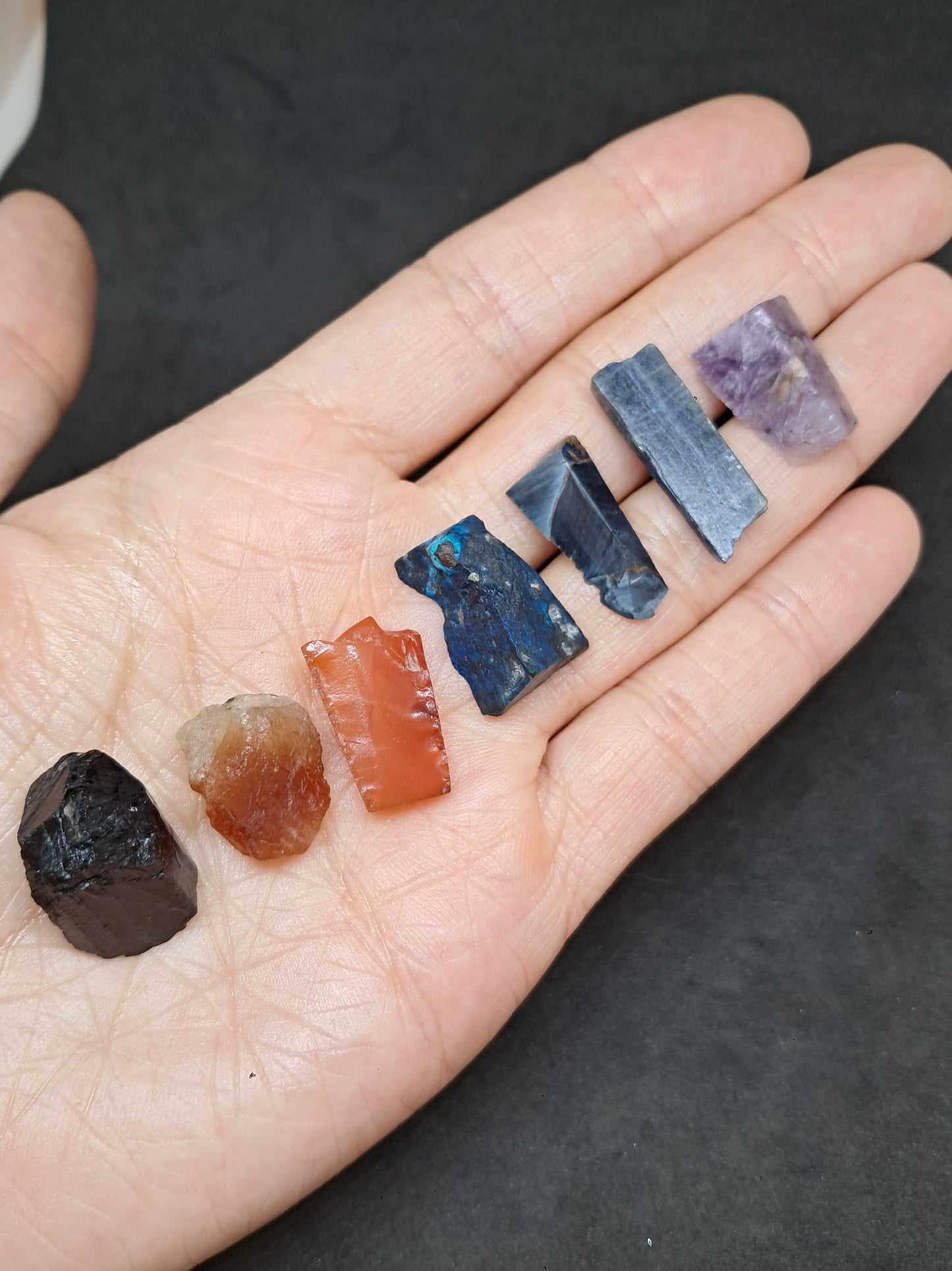 Set of 7 Small Rough Stones | Raw Crystals #RCS21