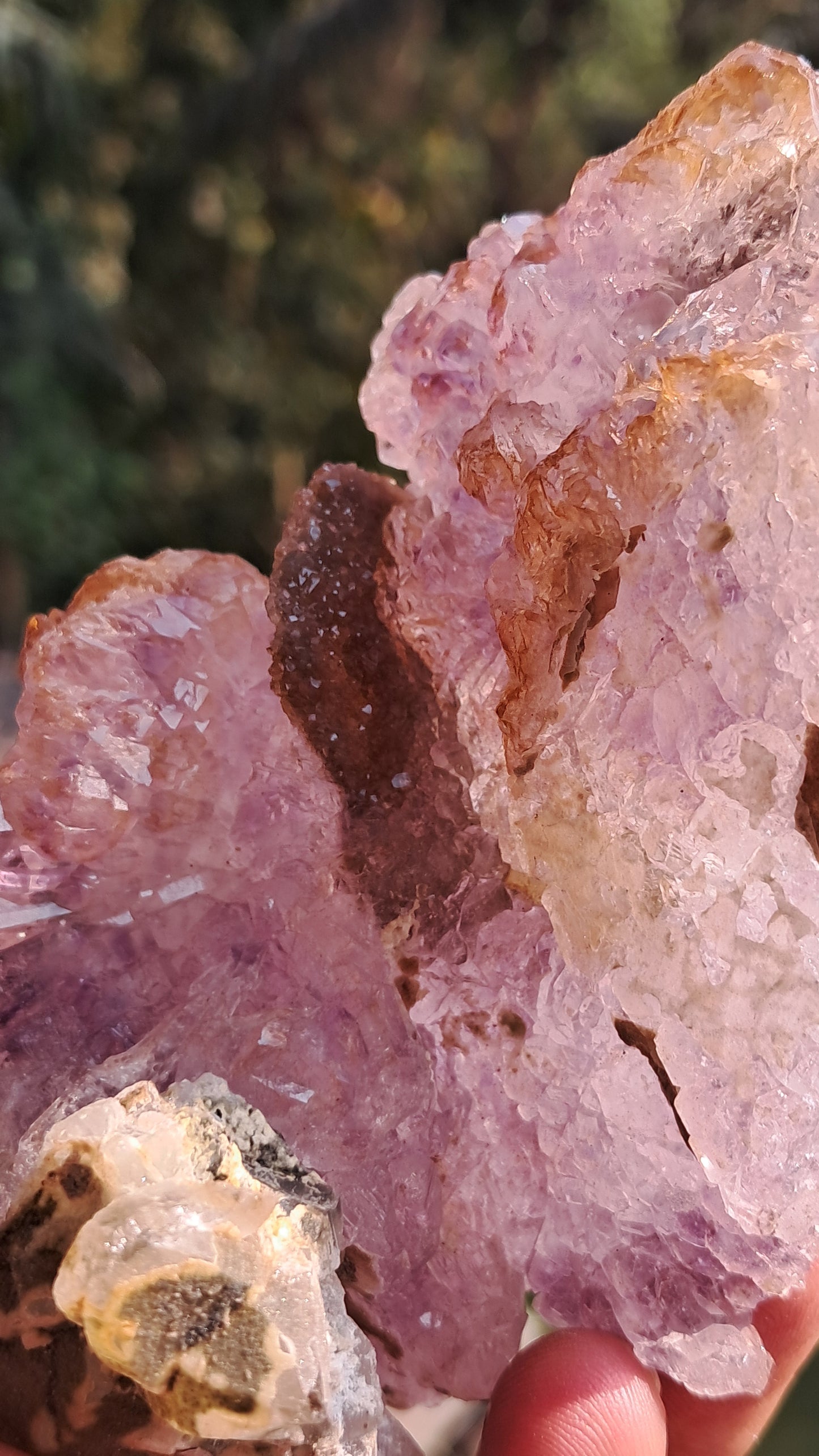 Karur Amethyst Scepter Flower w/ UV-Reactive Calcites and Quartz | Rare Sunburst Formation | Mineral Specimen #KA182