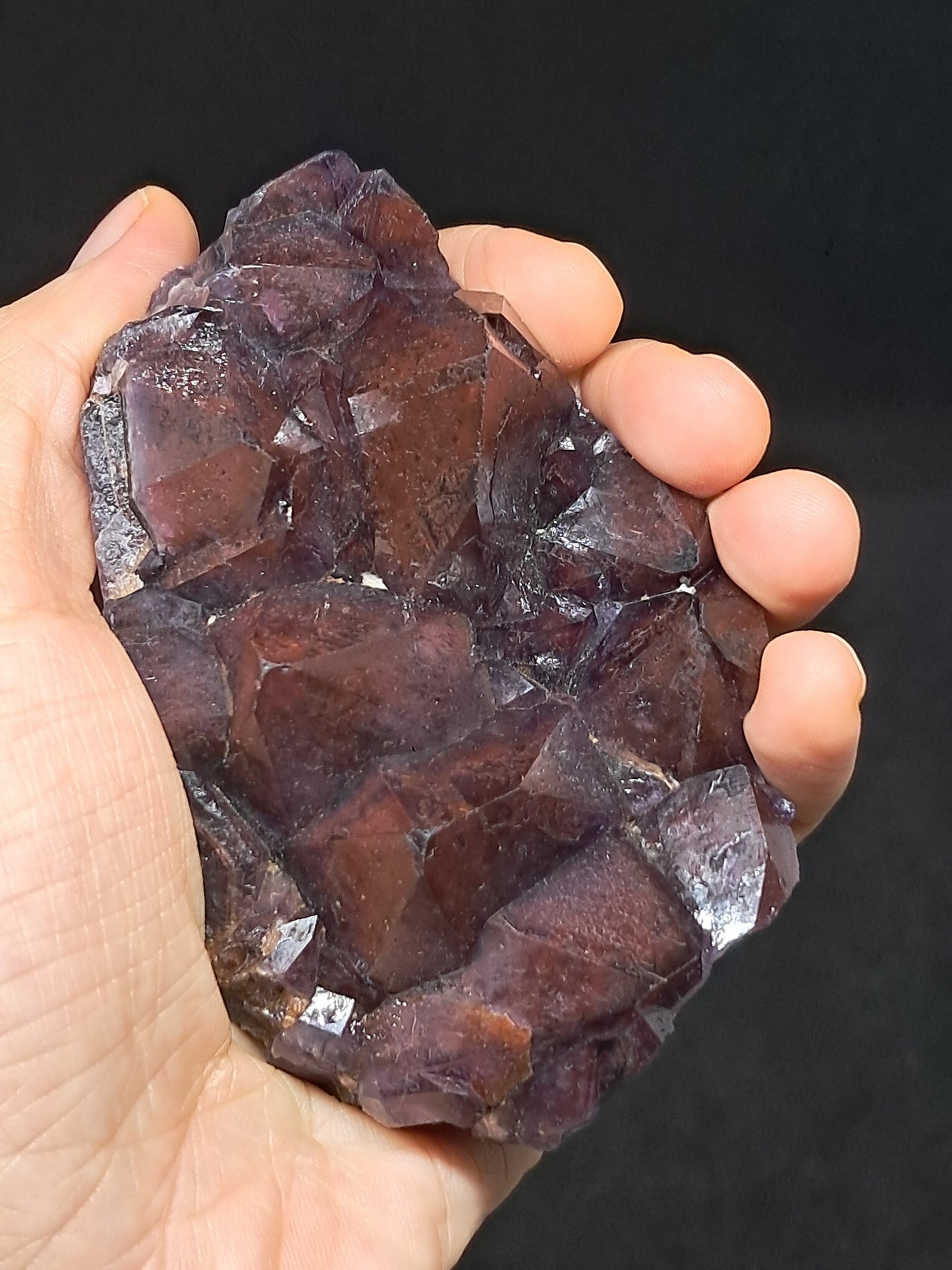 Amethyst Cluster w/ Hematite & Record Keepers (Madhya Pradesh) | Mineral Specimen | Natural Stone #AM8