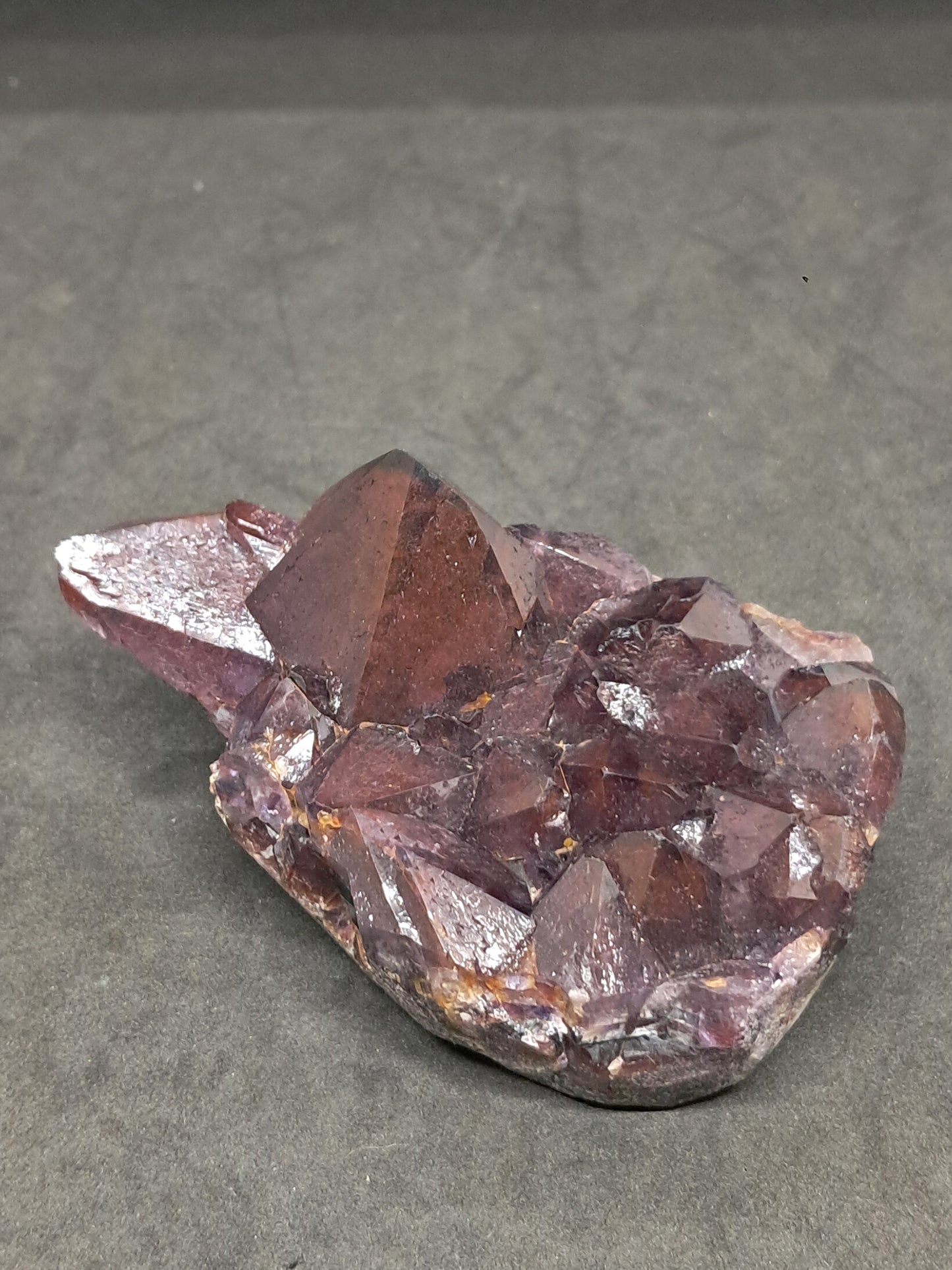 Amethyst Cluster w/ Hematite Inclusions & Record Keepers (Madhya Pradesh) | Mineral Specimen | Natural Stone #AM9