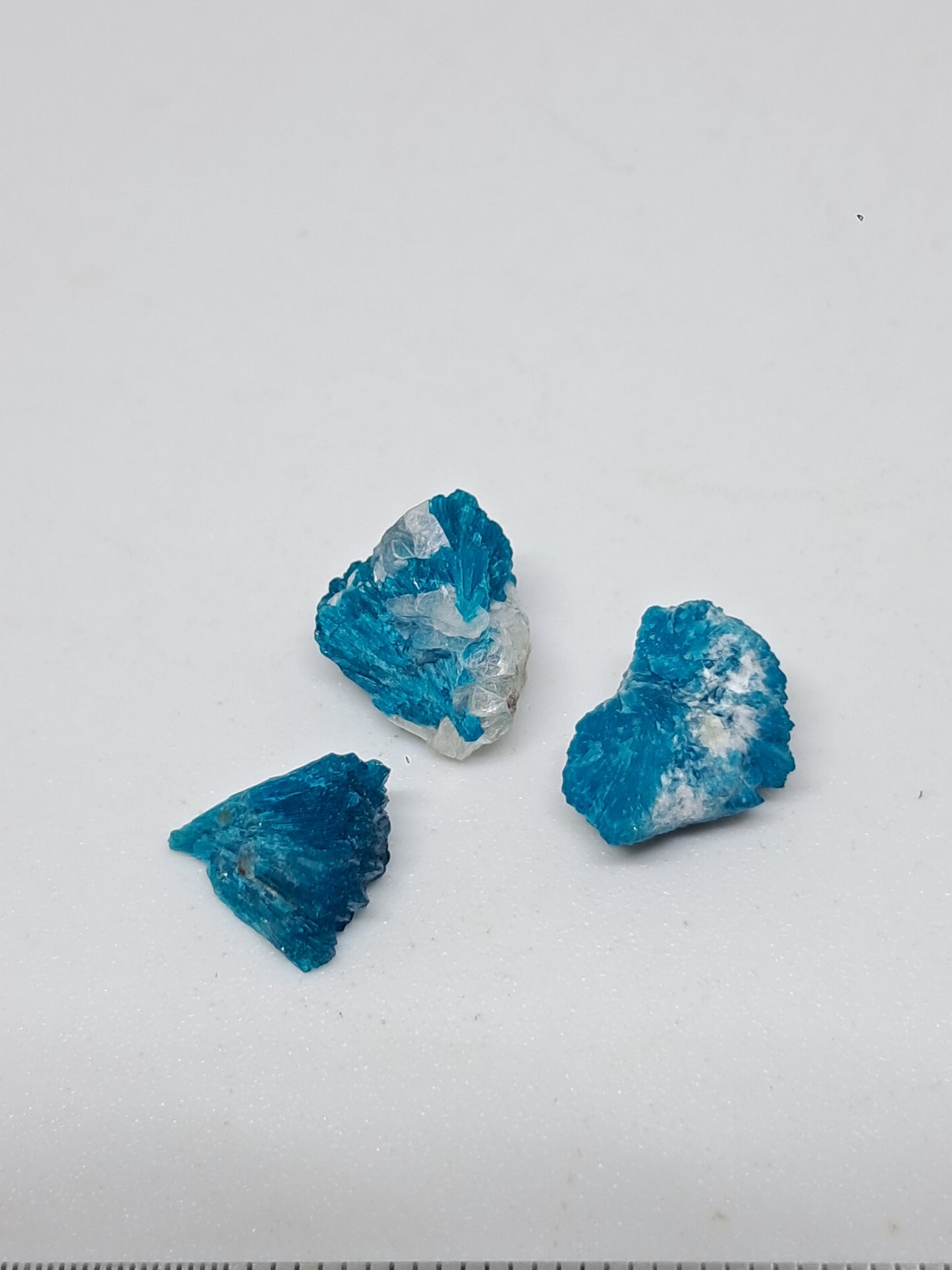 Conjunto de 3 cavansitas (wagholi) en bruto | Cristal natural | Ejemplar mineral raro n.° CV43