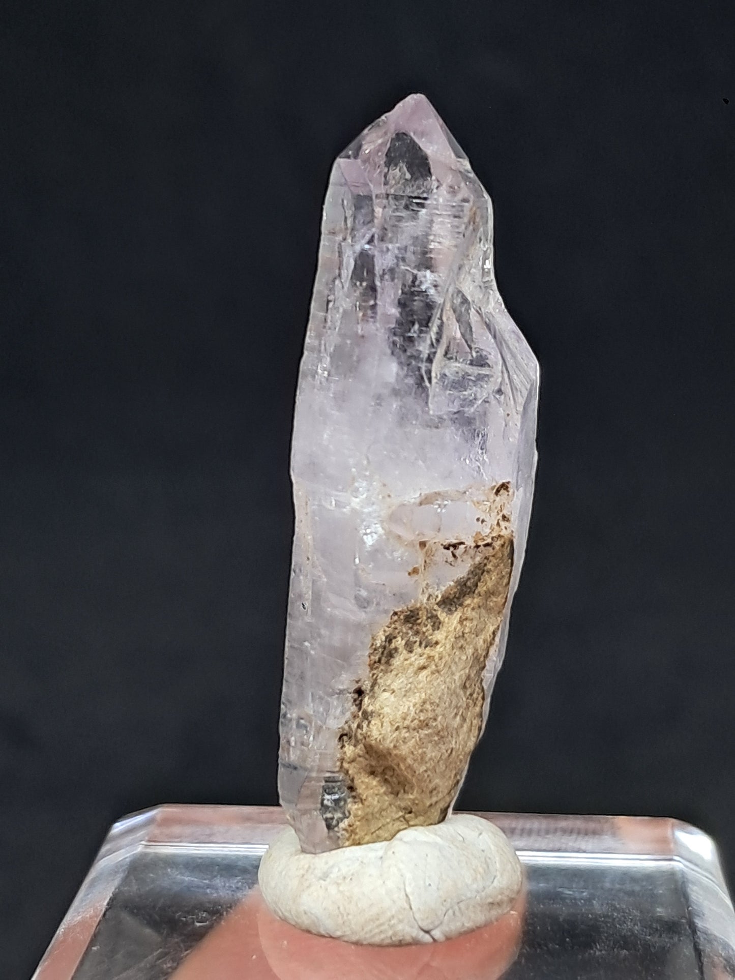 Cristal biterminado de amatista de Veracruz (México) | Punta natural | Ejemplar mineral n.° VA39