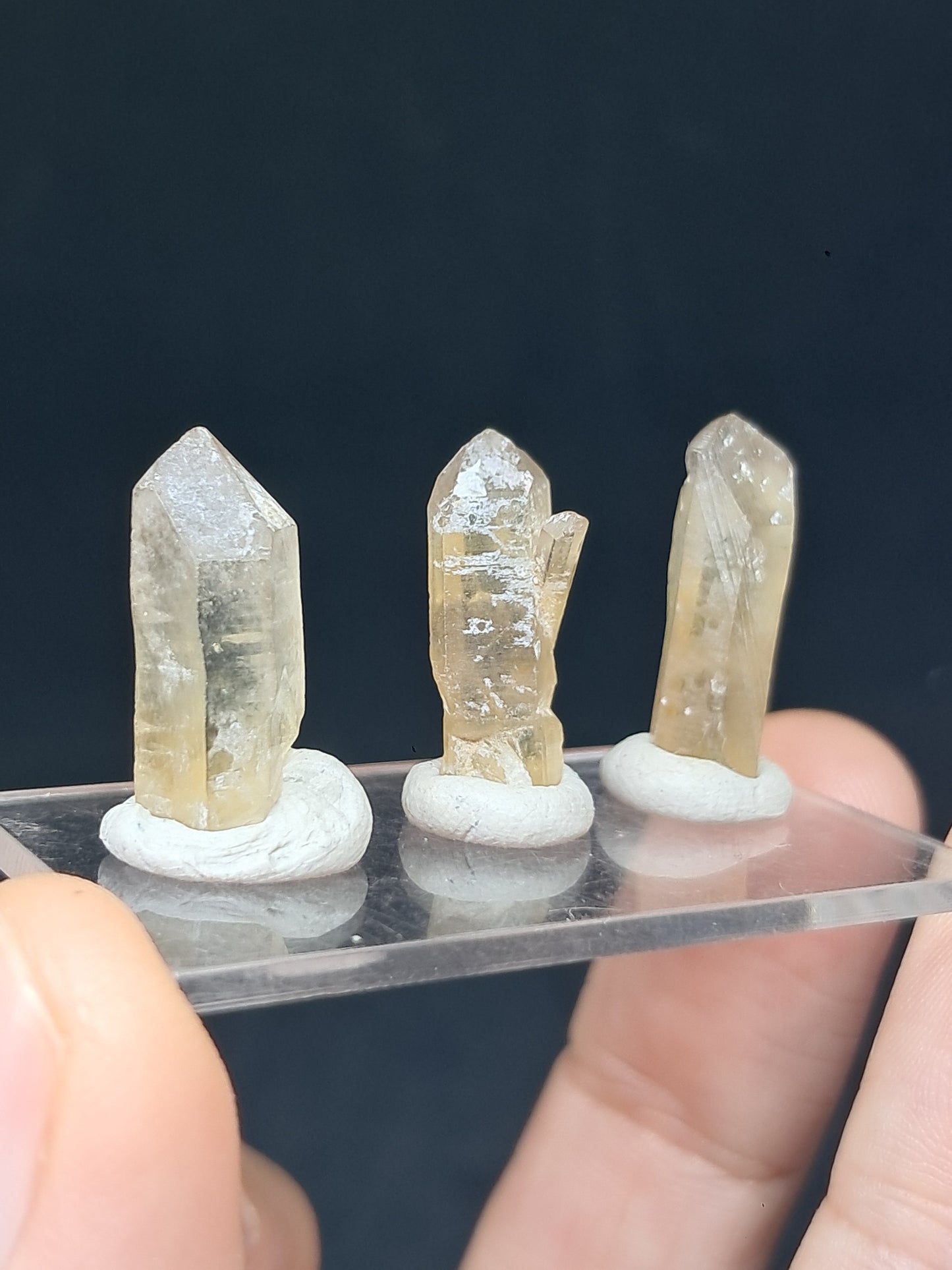 Set of 3 Natural Citrine Points (Karur) | Natural Crystal | Mineral Specimen #CTN38