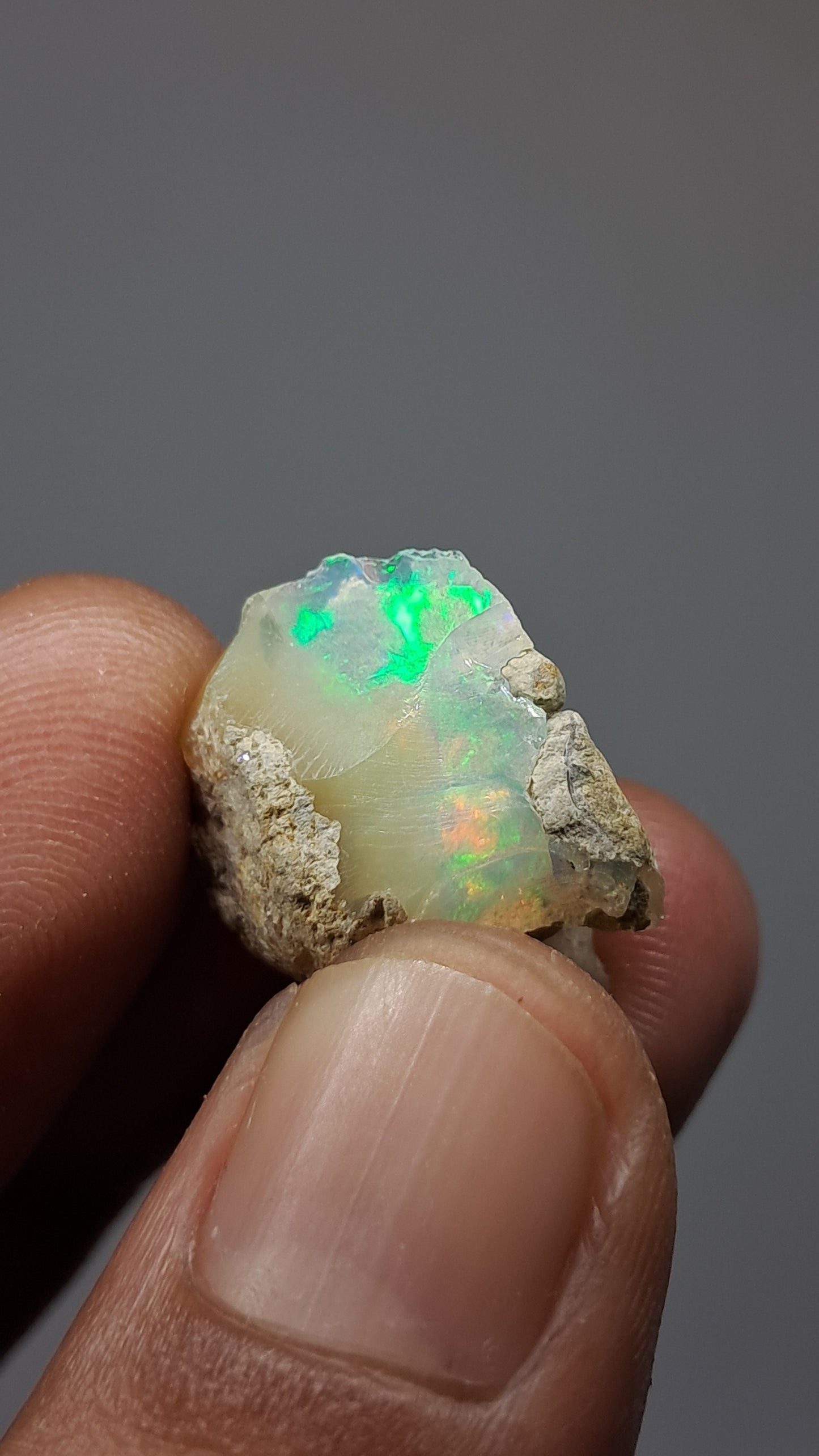 Natural Ethiopian Opal Rough | White Hydrophane Opal with Flashy Play of Colors #OP21
