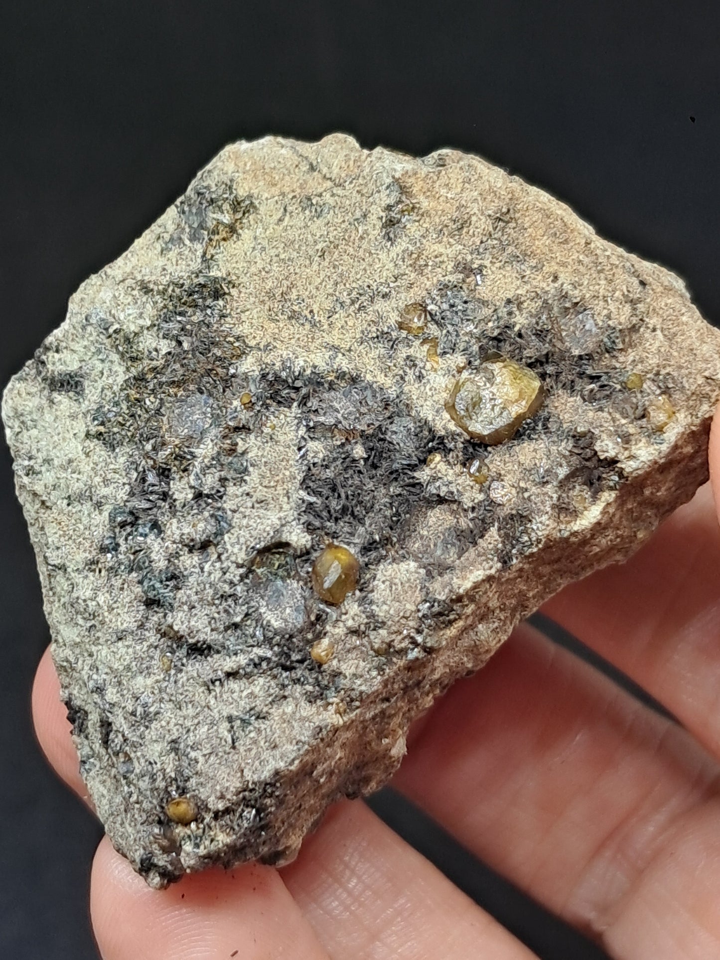 Green Garnet w/ Aegirine (Acmite) on Matrix (Mexico) Andradite Garnet Cluster |Rough Crystal Stone | Mineral Specimen #GR29