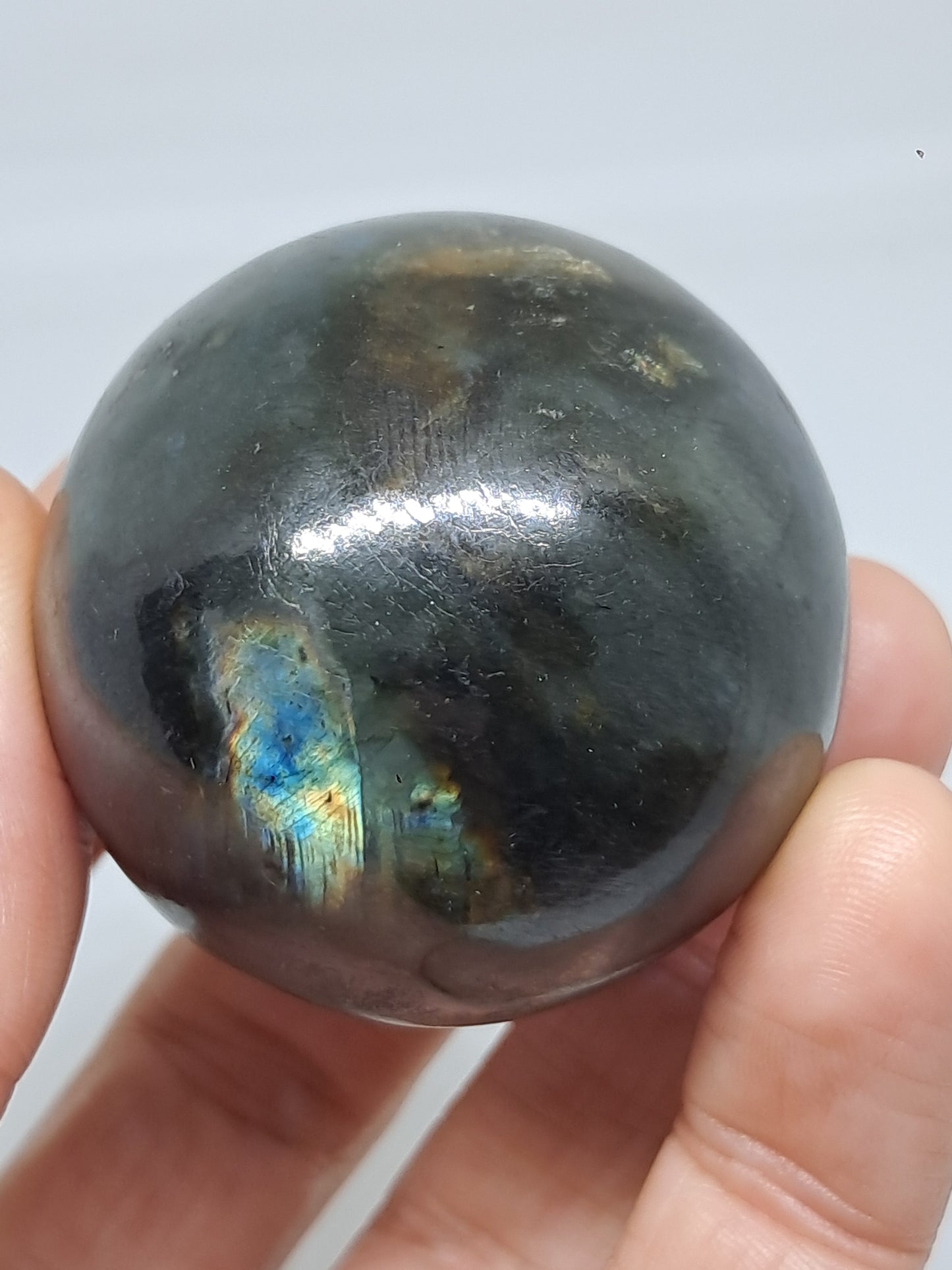Labradorite Sphere (Madagascar) | Strong Blue Flash | Polished Stone #LB9