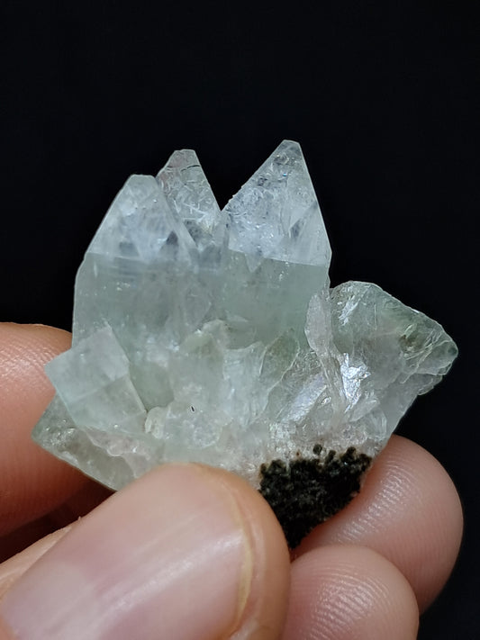 Green Apophyllite Crystal w/ Okenite (Ajanta) Natural Point | Mineral Specimen #AP64