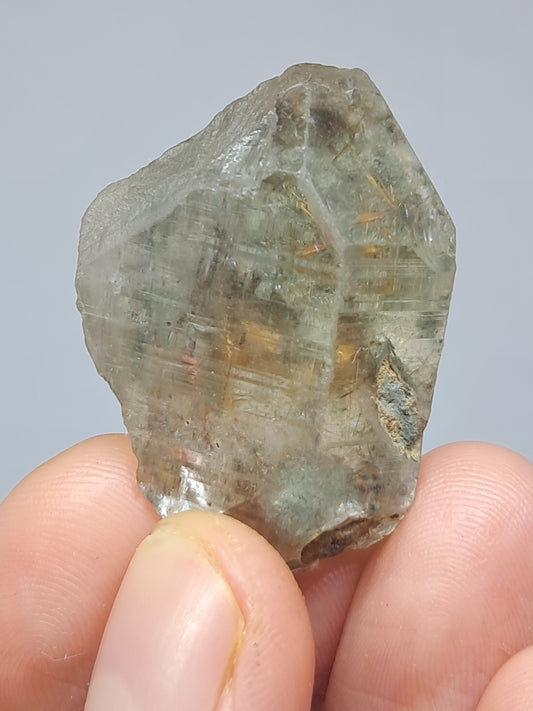 Quartz w/ Chlorite and Golden Rutile Inclusions (Kullu) Rough Stone | Natural Crystal Point | Mineral Specimen #CH44