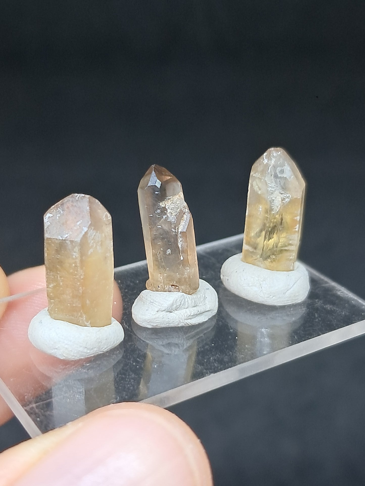 Set of 3 Natural Citrine Points (Karur) | Natural Crystal | Mineral Specimen #CTN39