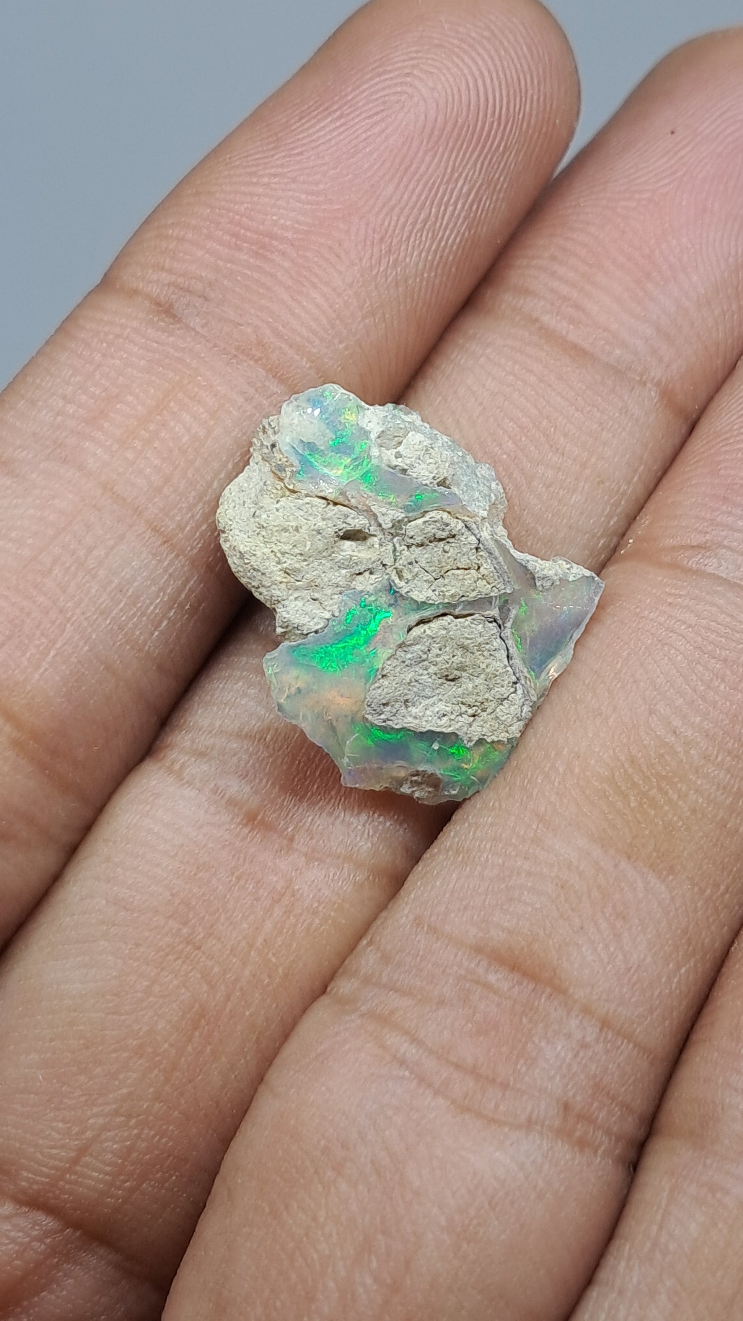 Natural Ethiopian Opal Rough | White Hydrophane Opal with Bright Play of Color #OP19