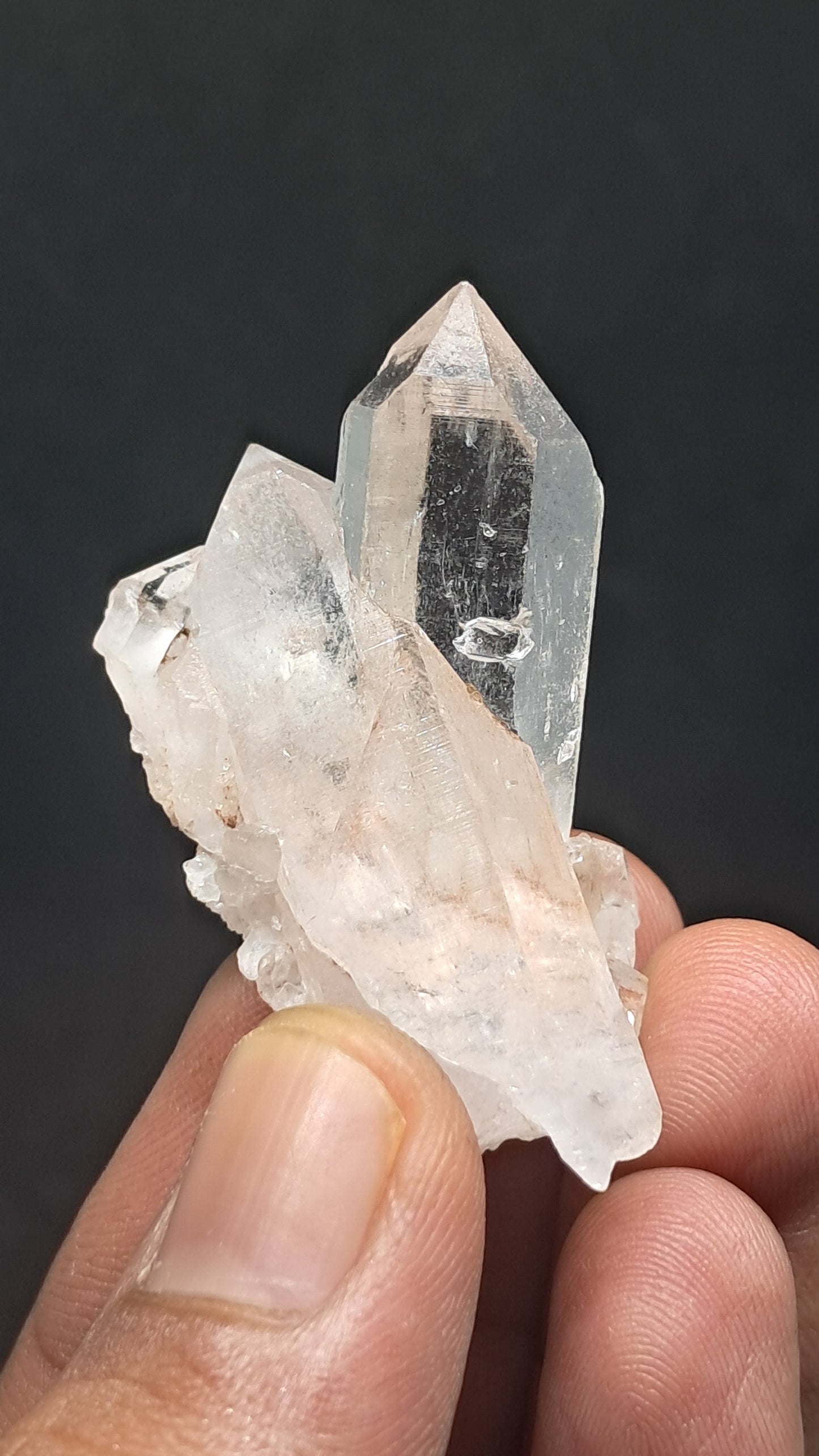 Cuarzo del Himalaya gemelo penetrante | Cristal natural | Ejemplar mineral n.° CH79