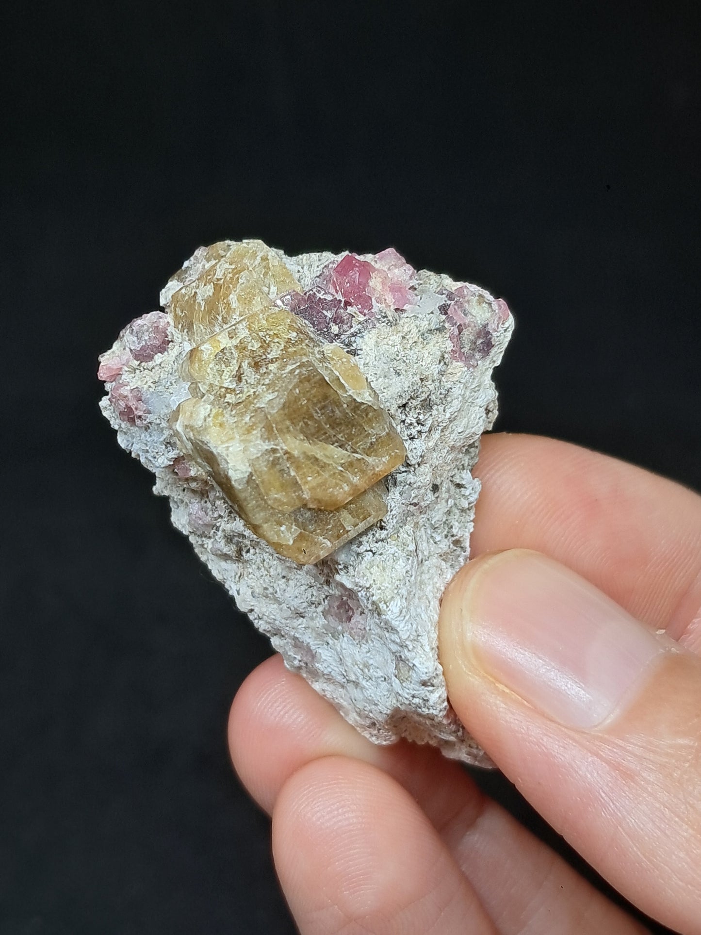 Grossular & Andradite Garnet on Matrix (Mexico) Pink and Green Garnet Cluster |Rough Crystal Stone | Mineral Specimen #GR33