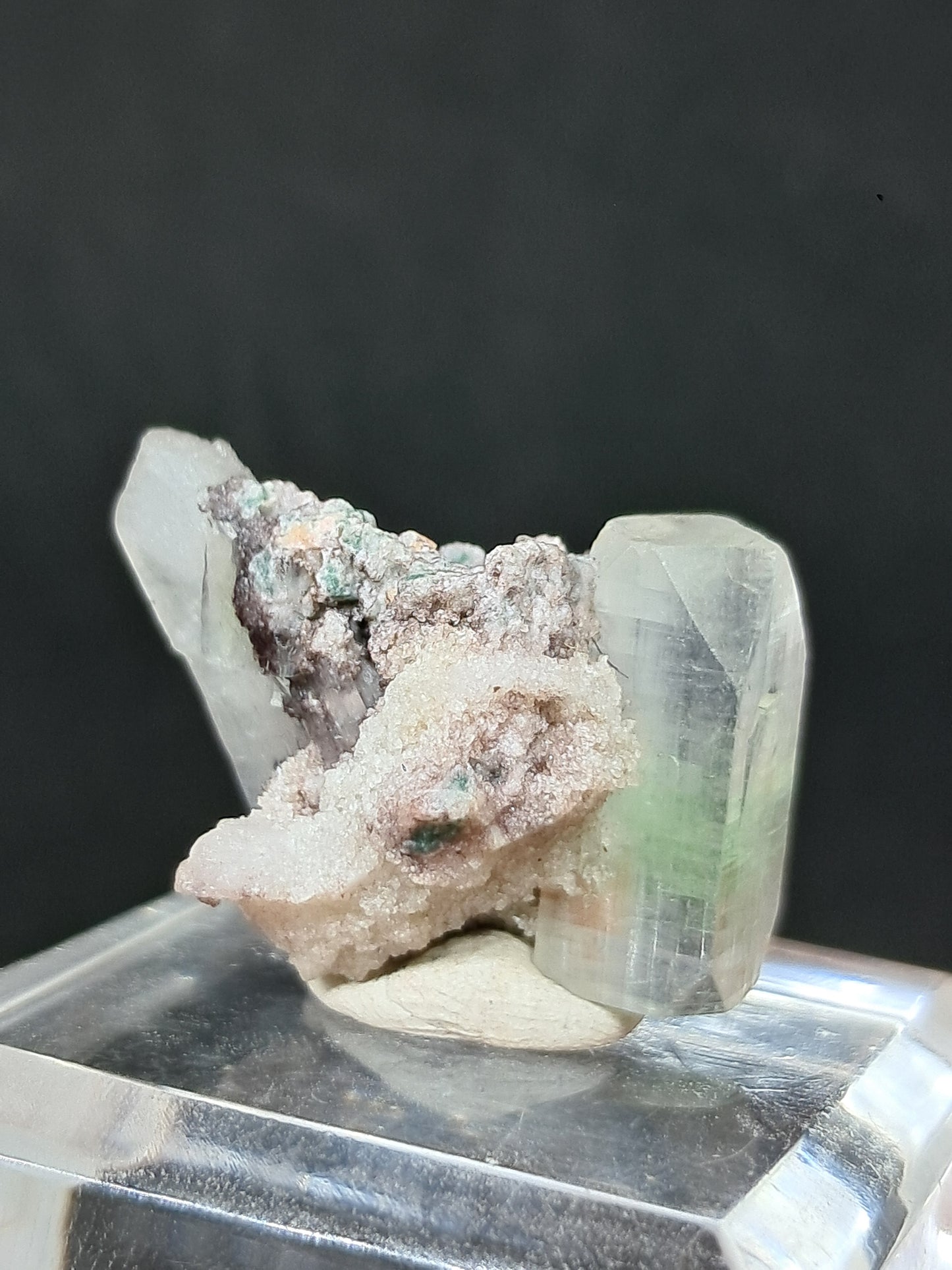 Apofilita verde con estibita (Fluorapofilita) (Ajanta) Cristal natural | Muestra de mineral #GA33