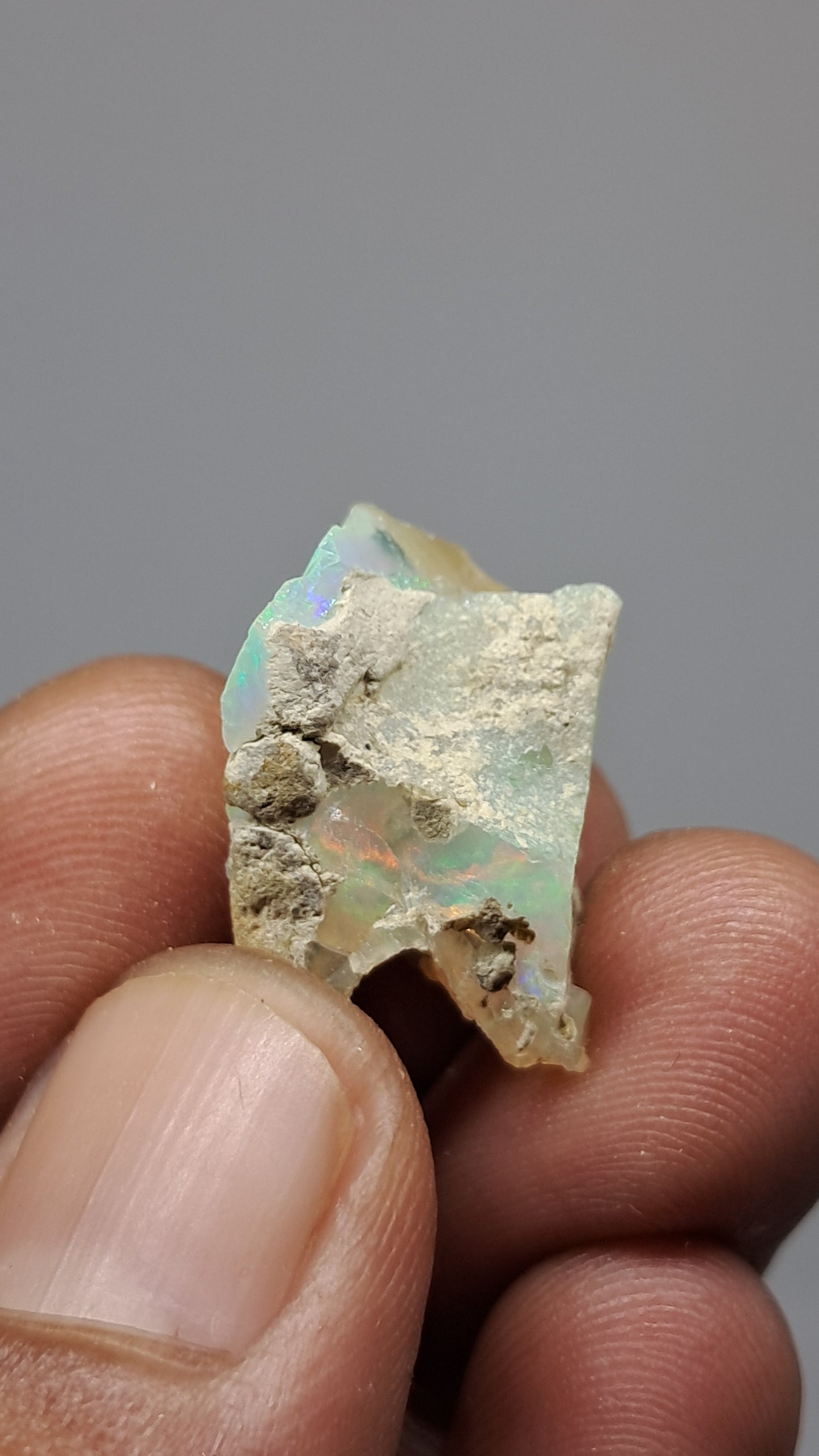 Natural Ethiopian Opal Rough | White Hydrophane Opal with Flashy Play of Colors #OP21
