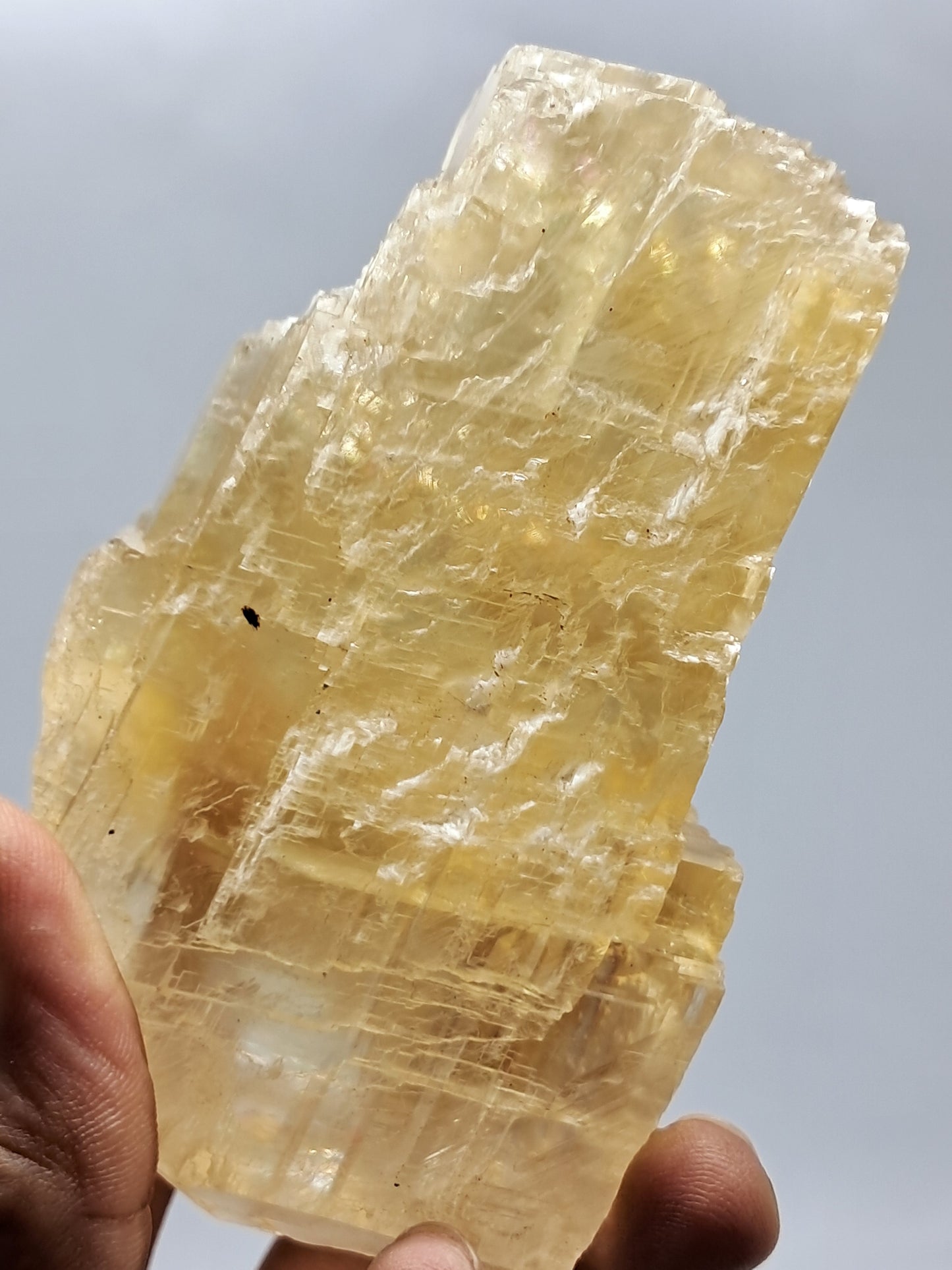 Honey Calcite w/ Okenite (India) Rough Crystal | Natural Stone | Mineral Specimen #CA18
