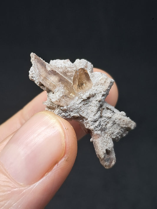 Cristales de topacio natural en matriz (México), piedra preciosa rara | Ejemplar mineral n.° TPZ23