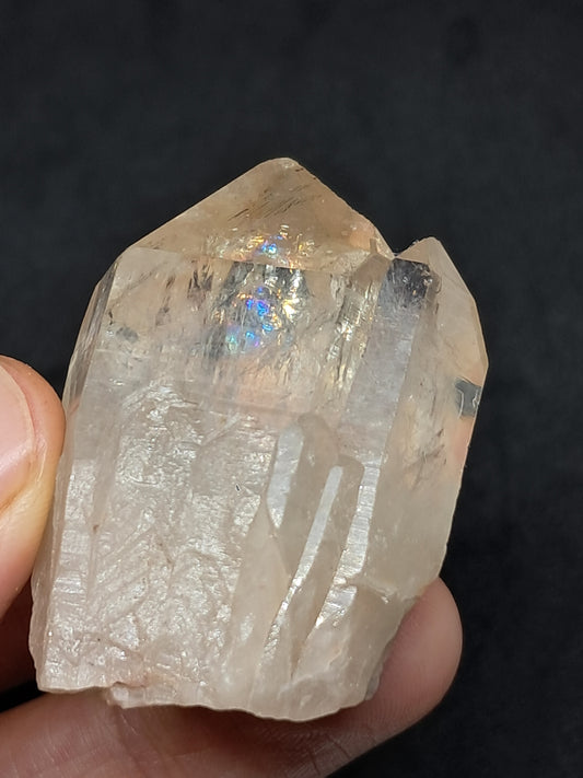 Natural Citrine "Kundalini" with Rainbows (Democratic Republic of Congo) Twinned Crystal Point | Mineral Specimen) #CTN17