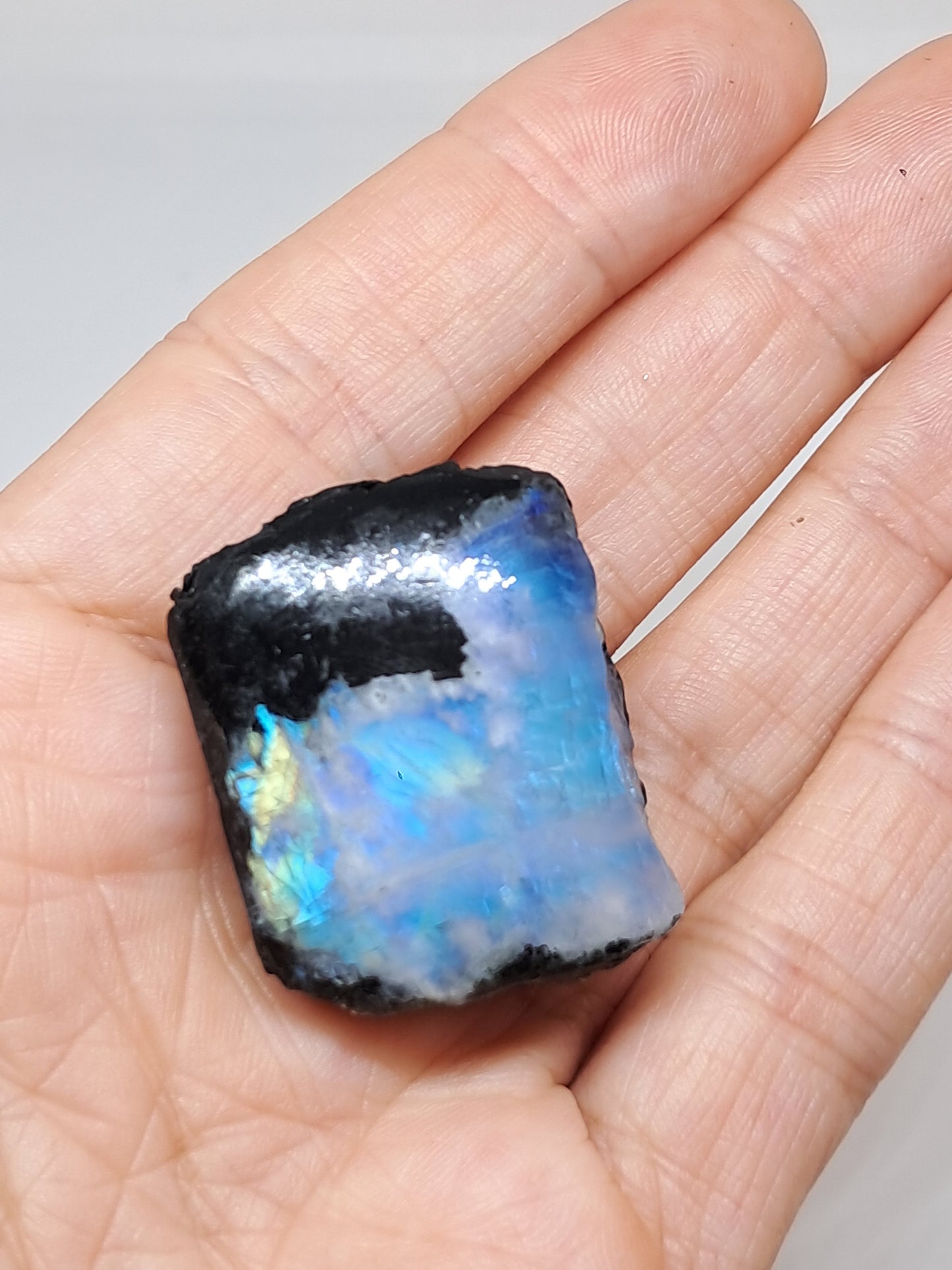 White Labradorite | Rainbow Moonstone *High Grade* (Tamil Nadu) Rough & Polished Stone | Natural Rock #MN20