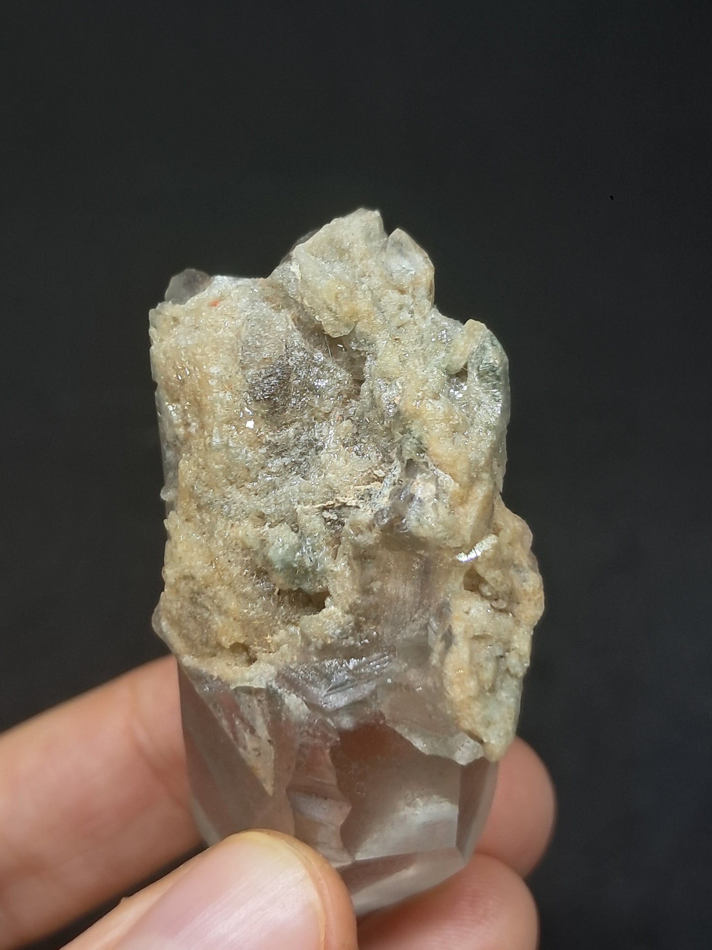 Punta natural de cuarzo fantasma de clorita (Kullu) | Cristal chamánico de jardín #CQ71