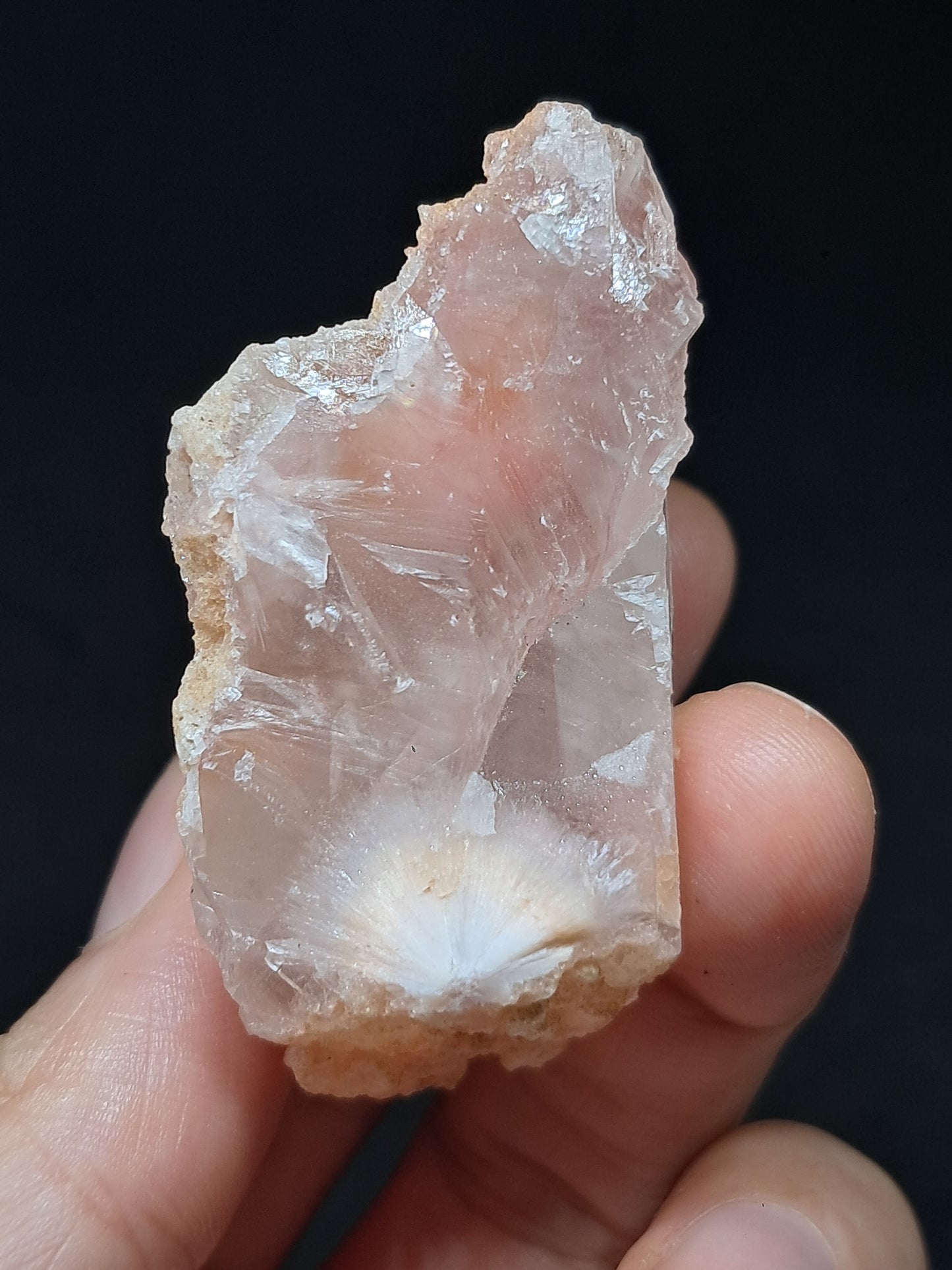 Calcita rojiza/rosa con mesolita *Hallazgo raro* (Pithampur) Cristal natural | Piedra en bruto | Muestra de mineral #CA30