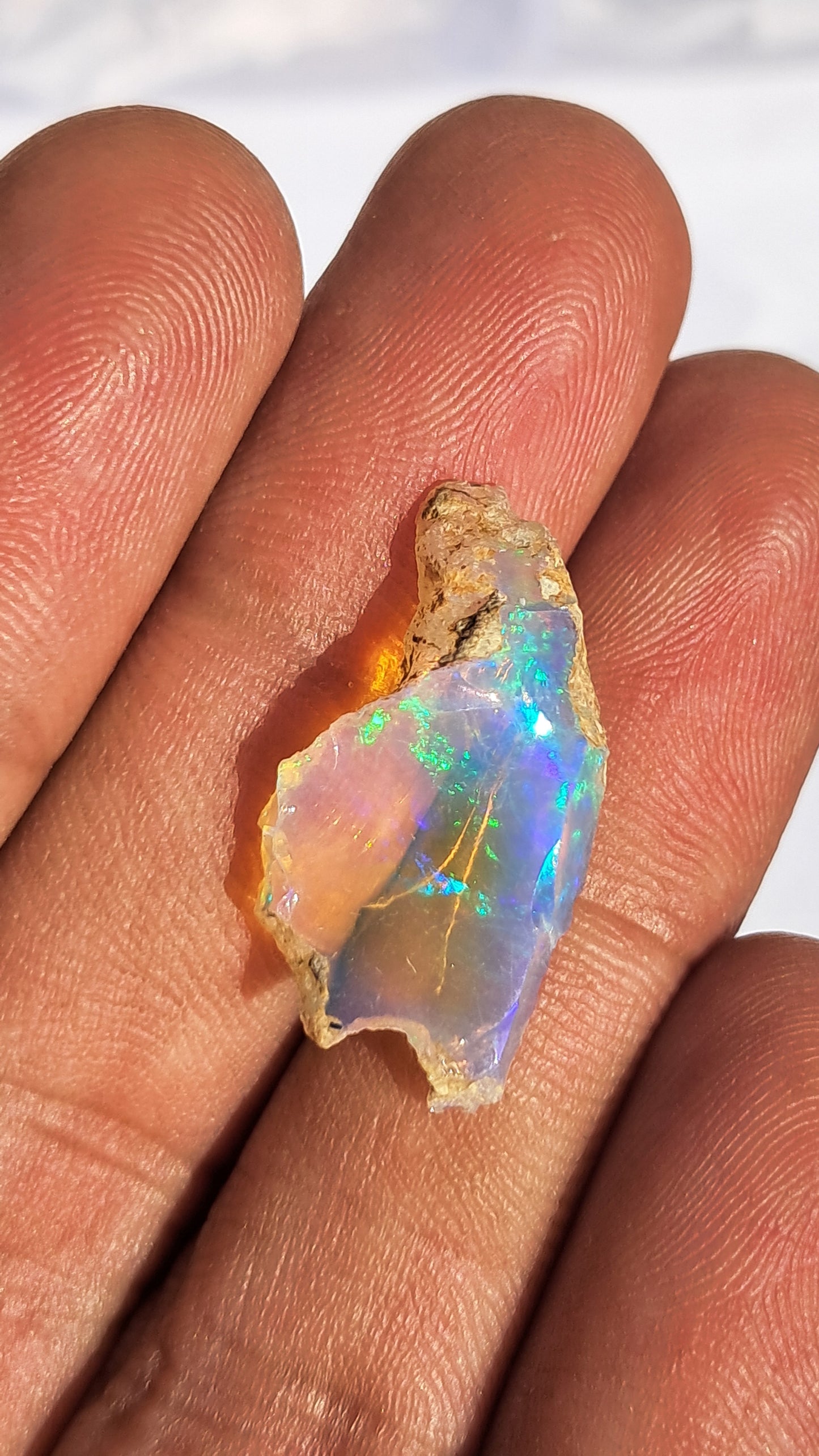 Natural Ethiopian Opal Rough | White Hydrophane Opal with Bright Play of Color #OP10