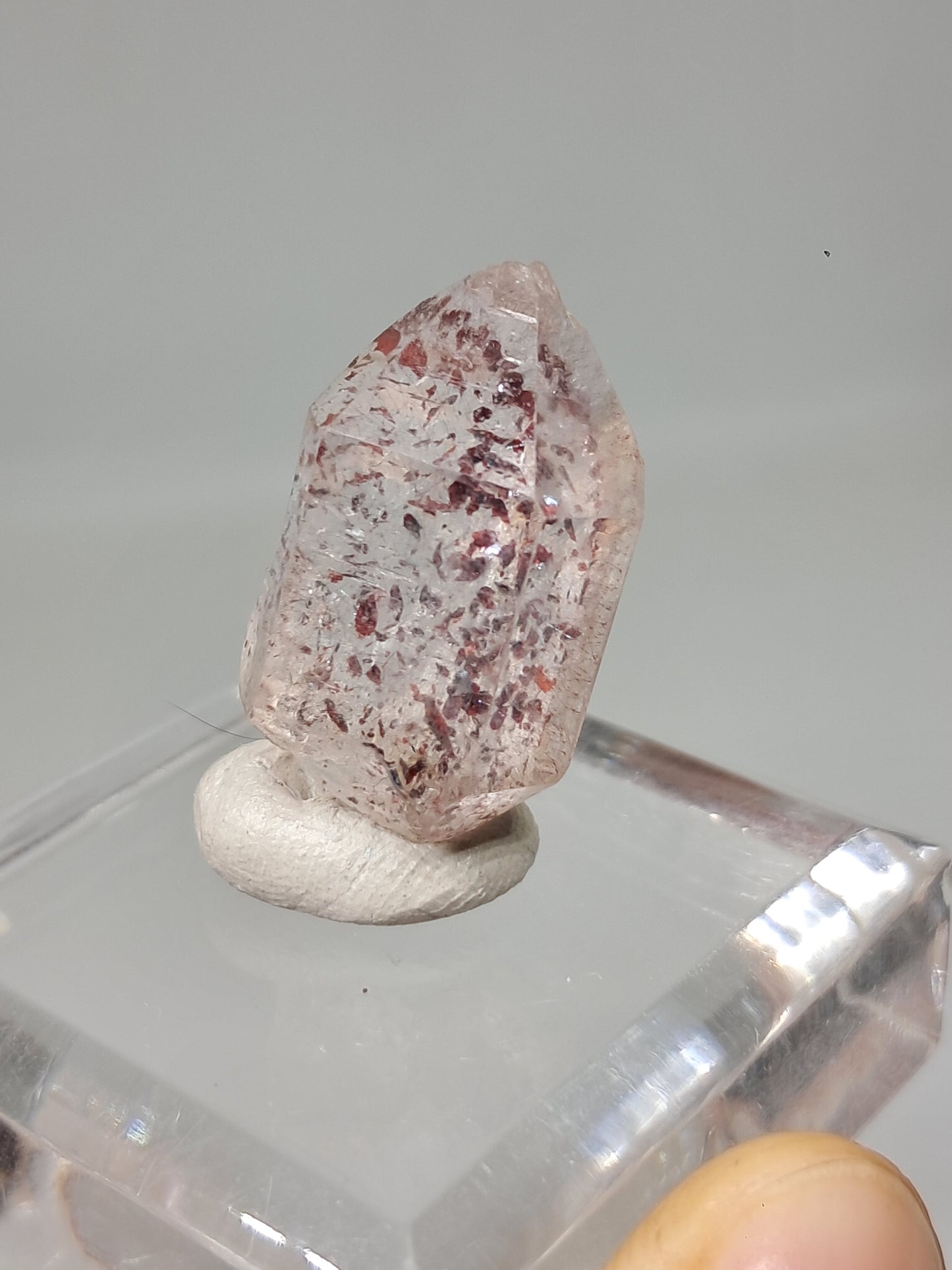 Hematite Included Quartz (Karur) Natural Crystal Point | Mineral Specimen #HPQ63