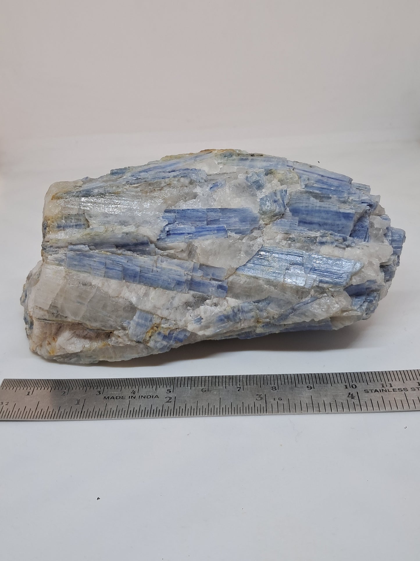Blue Kyanite Cluster w/ Quartz (Tamil Nadu) Natural Mineral Specimen #KY1