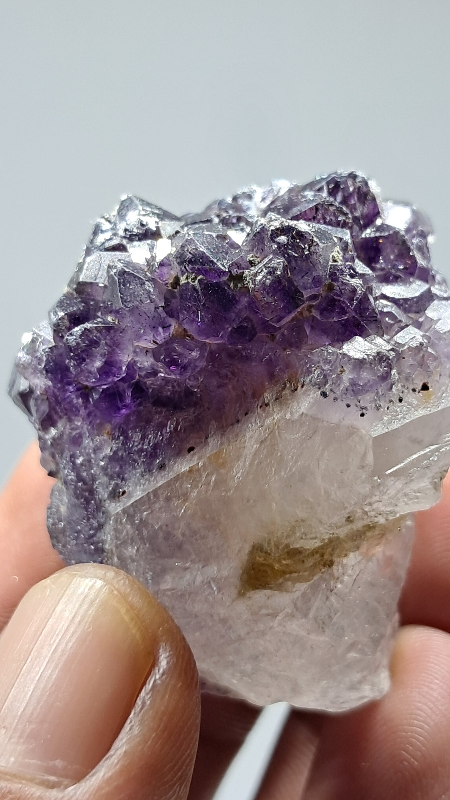 Amatista Elestial Morada Profunda | Inclusiones de Hematita Goethita Rutilo | Cristal Natural | Muestra Mineral #KA197