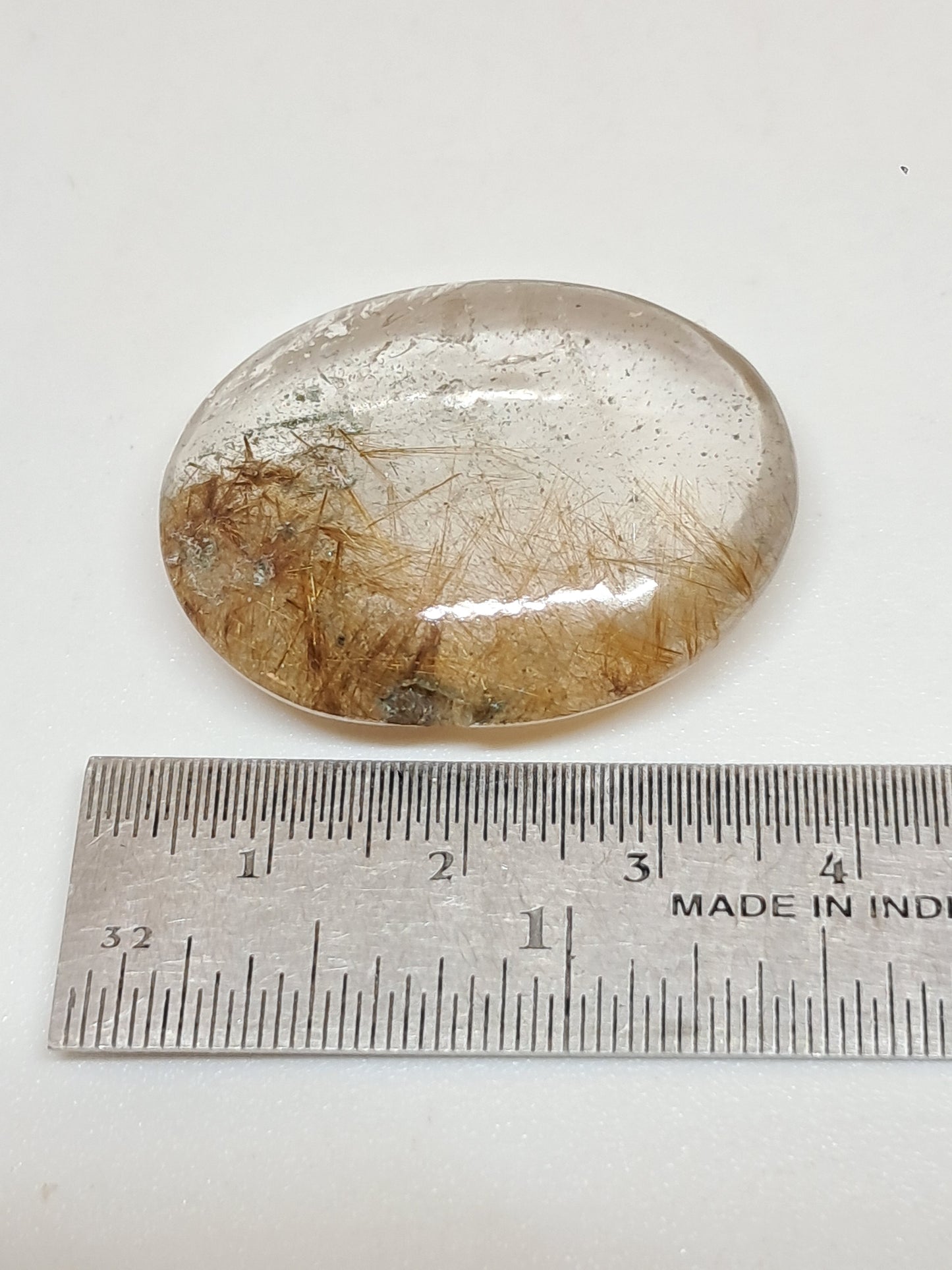 Rutilated Quartz Palmstone | Polished Stone | Natural Crystal #RQ48