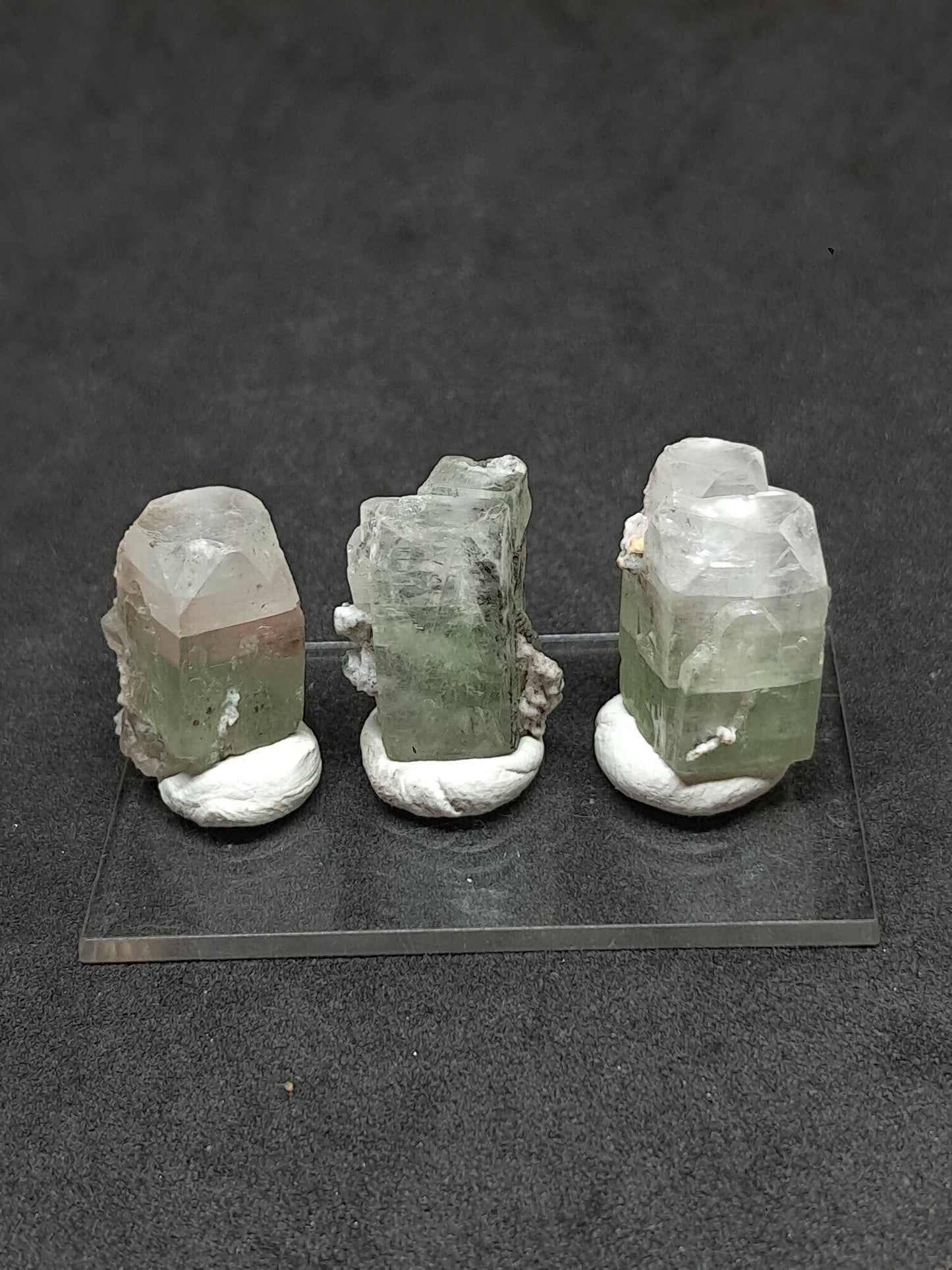 Set of 3 Small Green Apophyllites (Fluorapophyllites) (Ajanta) Rough Natural Crystals | Mineral Specimens #GA46