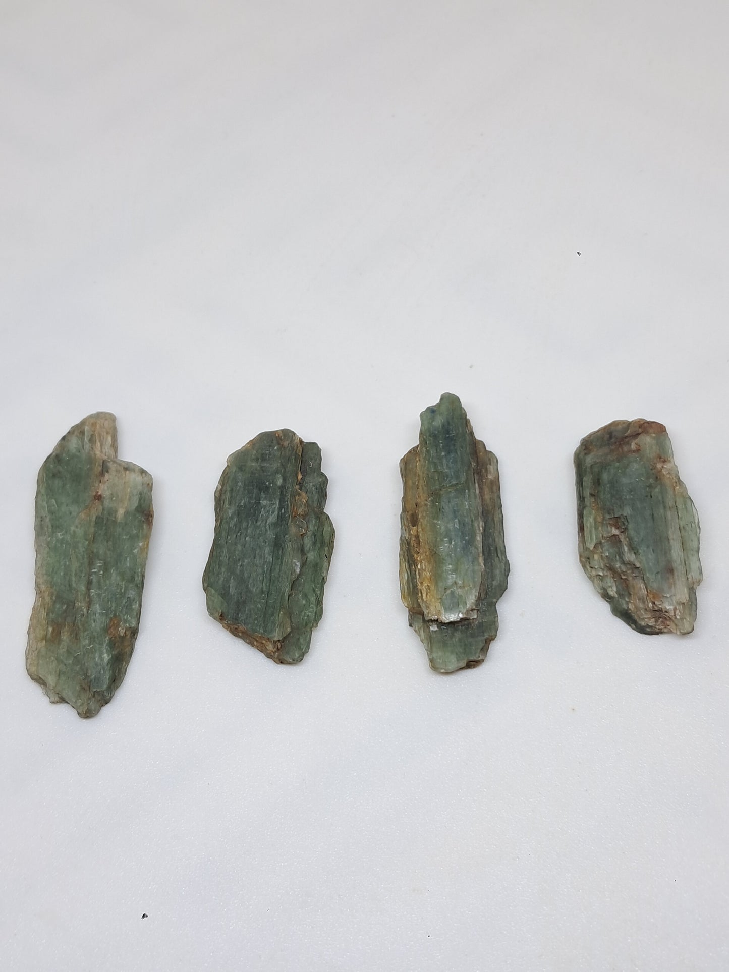 Set of 4 Green Kyanites (Tamil Nadu) Natural Crystals #KY10