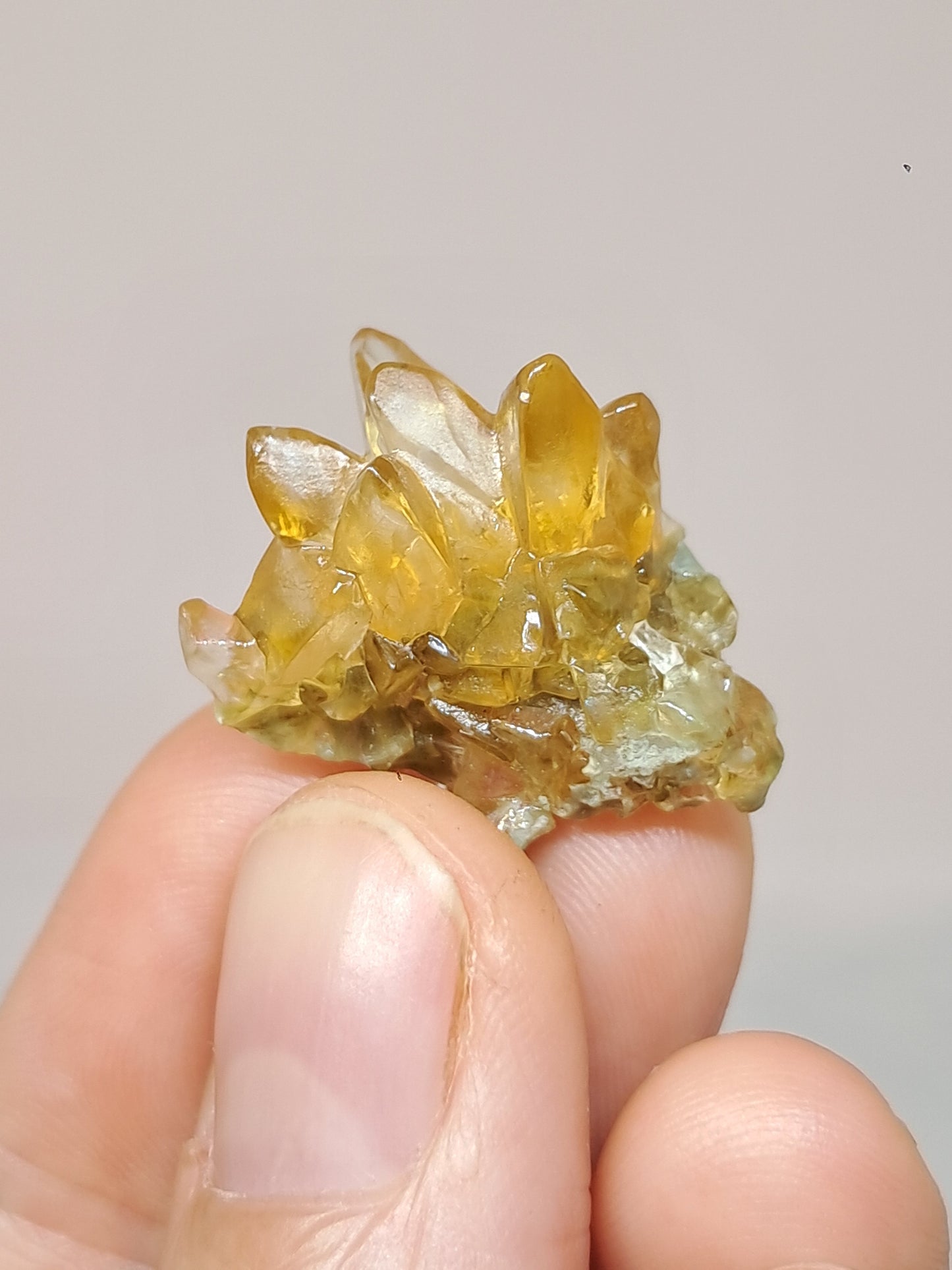 Calcita amarilla miel (Maharashtra) Formación de diente de perro | Cristal natural | Ejemplar mineral n.° CA23